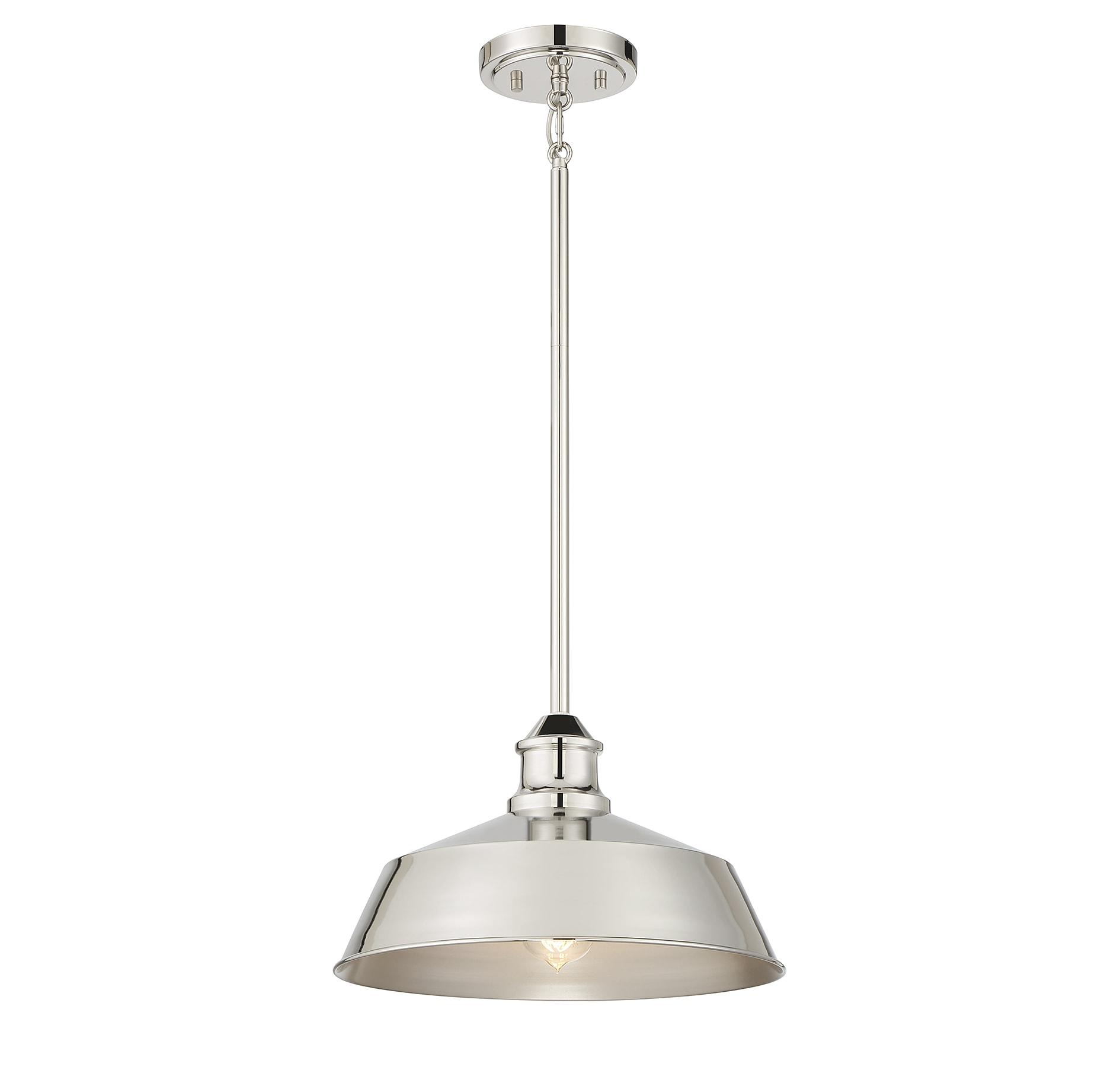 Polished Nickel Vintage Industrial 1-Light Pendant