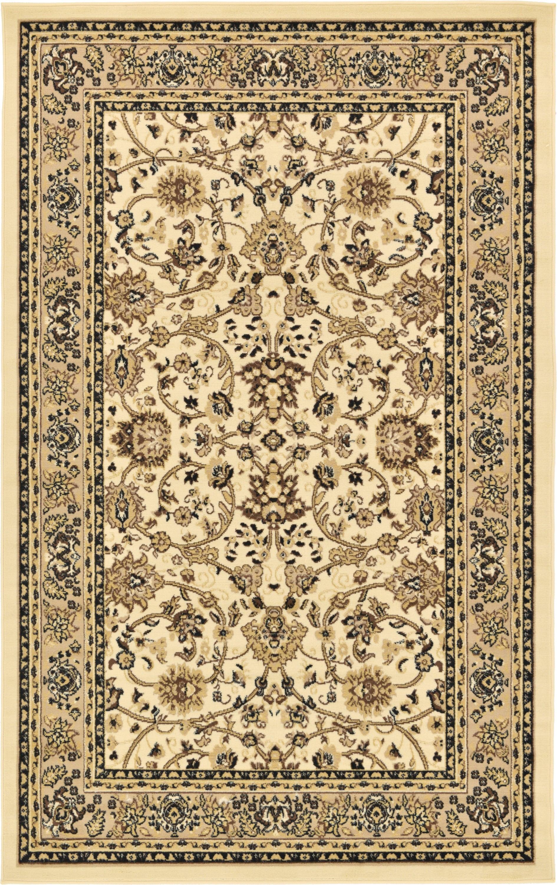 Unique Loom 5' 1 x 8' 0 Sialk Hill Washington Ivory Area Rug