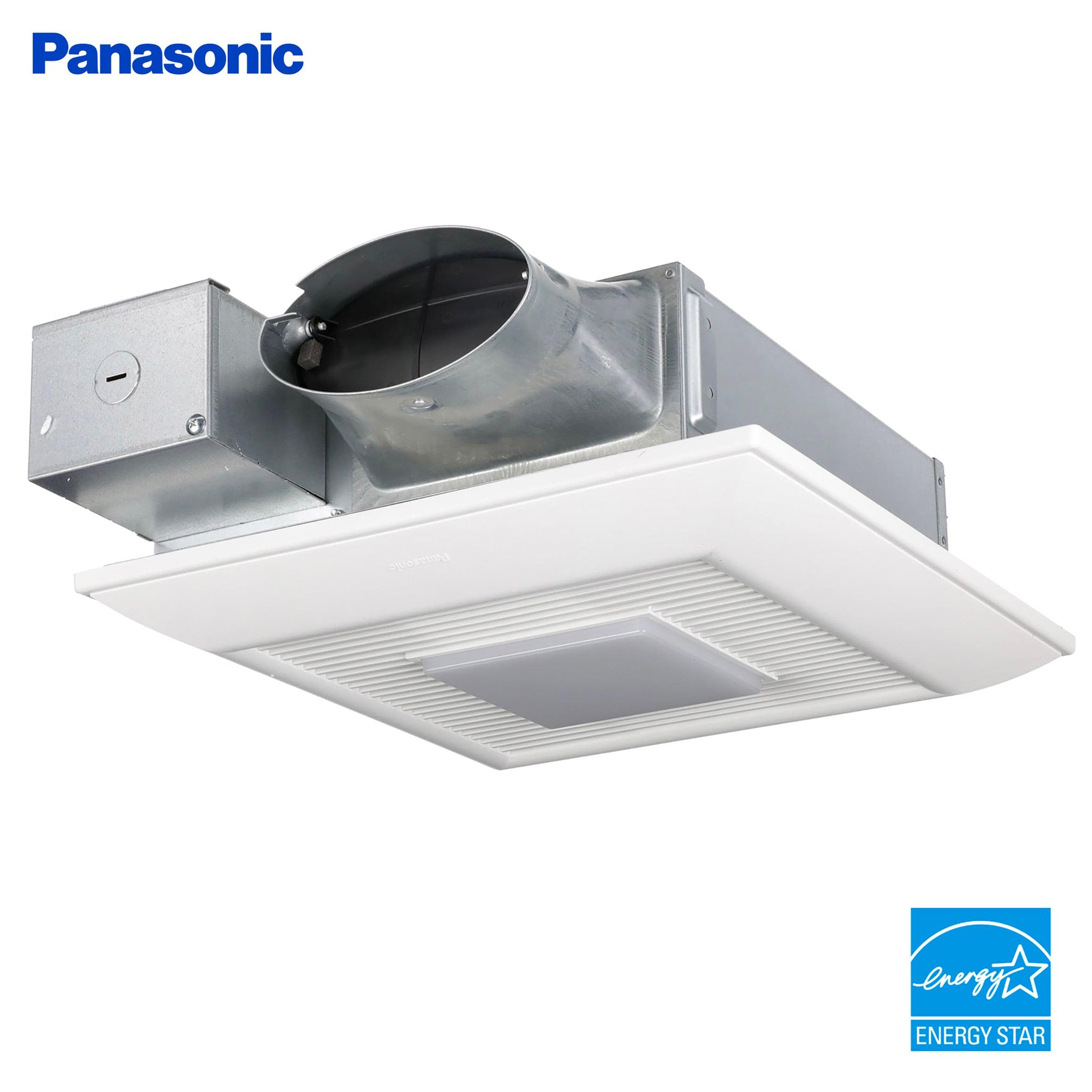 Panasonic WhisperValue Ceiling/Wall Mount Bathroom Exhaust Fan with Dimmable LED Light, 50-80-100 CFM, FV-0510VSL1