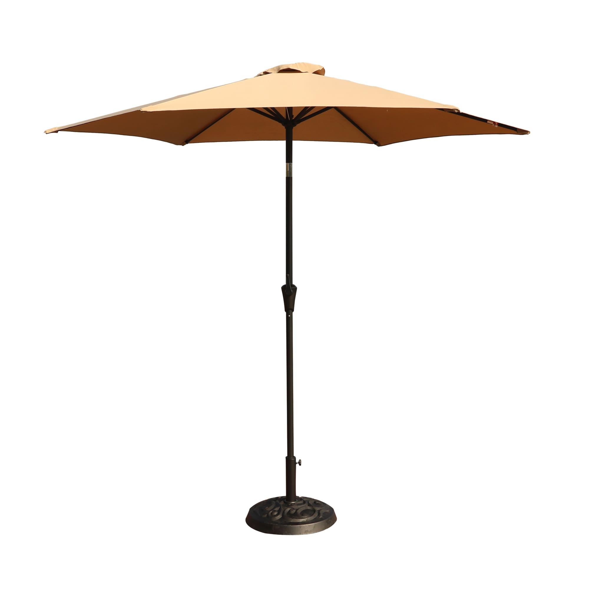 GatherCraft 9 Feet Pole Umbrella with Carry Bag and Base Taupe