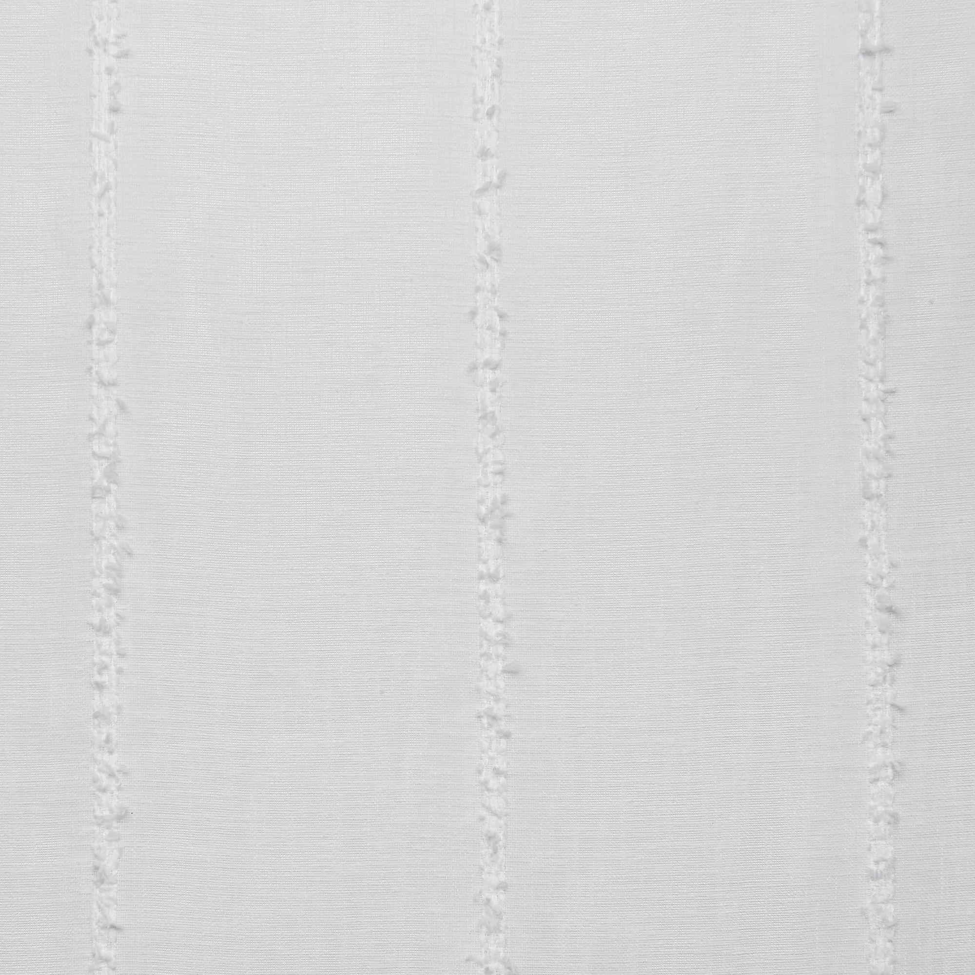 Set of 2 96"x54" Santos Embellished Stripe Sheer Rod Pocket Window Curtain Panel White - Exclusive Home: Mid-Century Modern, 96 Inch