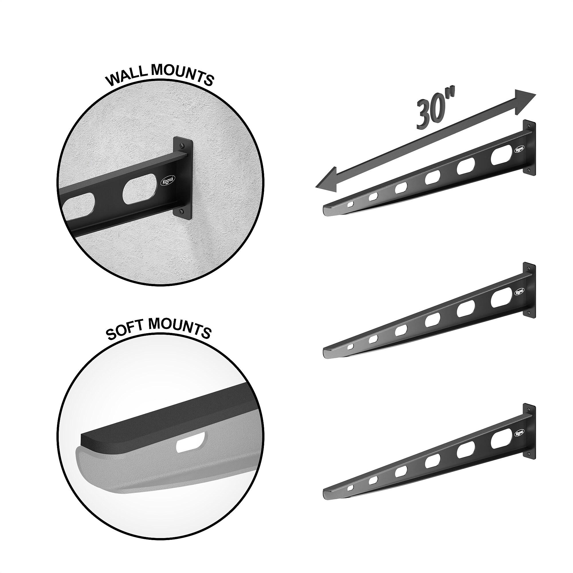 2 Pack Wall Mounted Kayak Rack - Made in USA 30" Arms