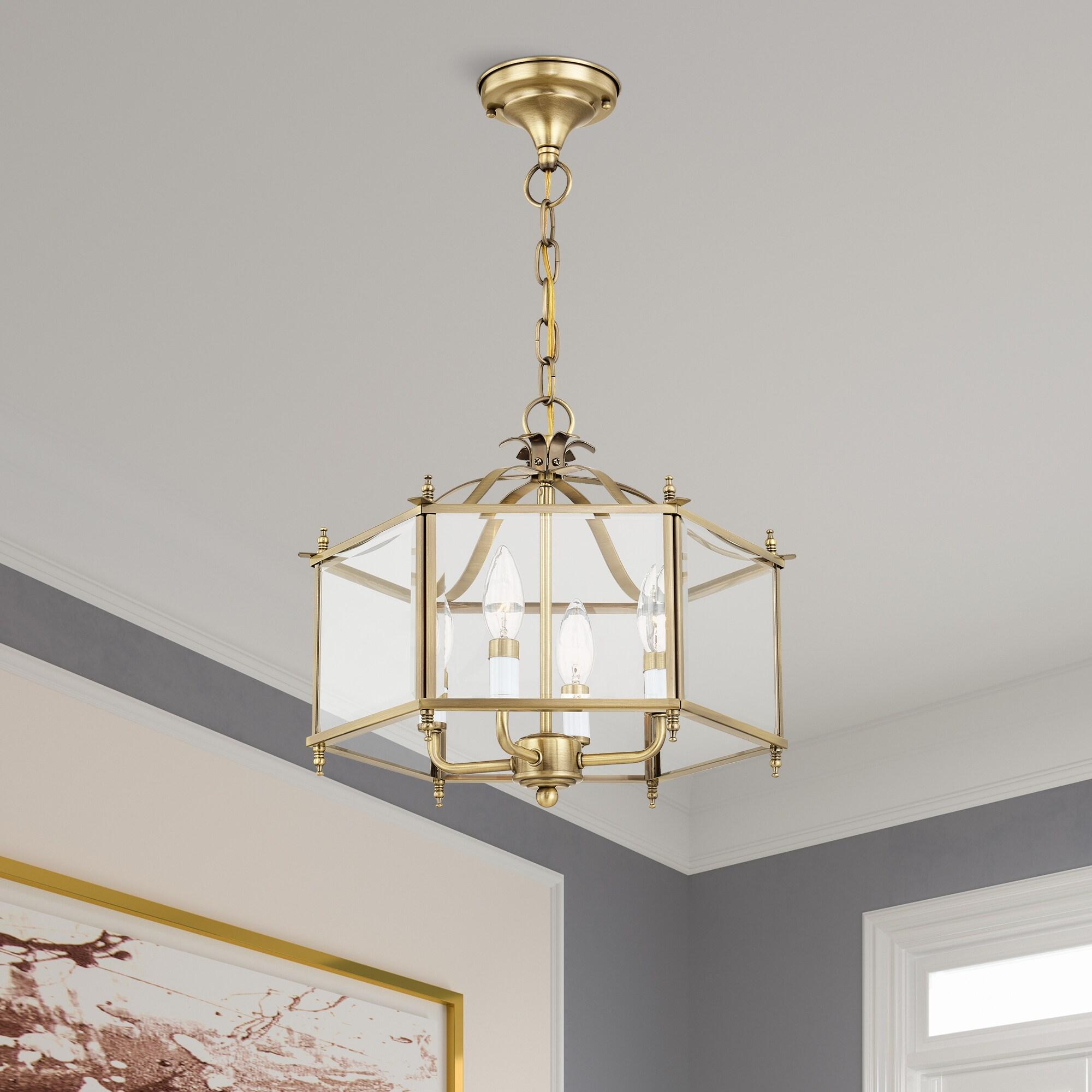 Livex Lighting Livingston 4 - Light Pendant in  Antique Brass