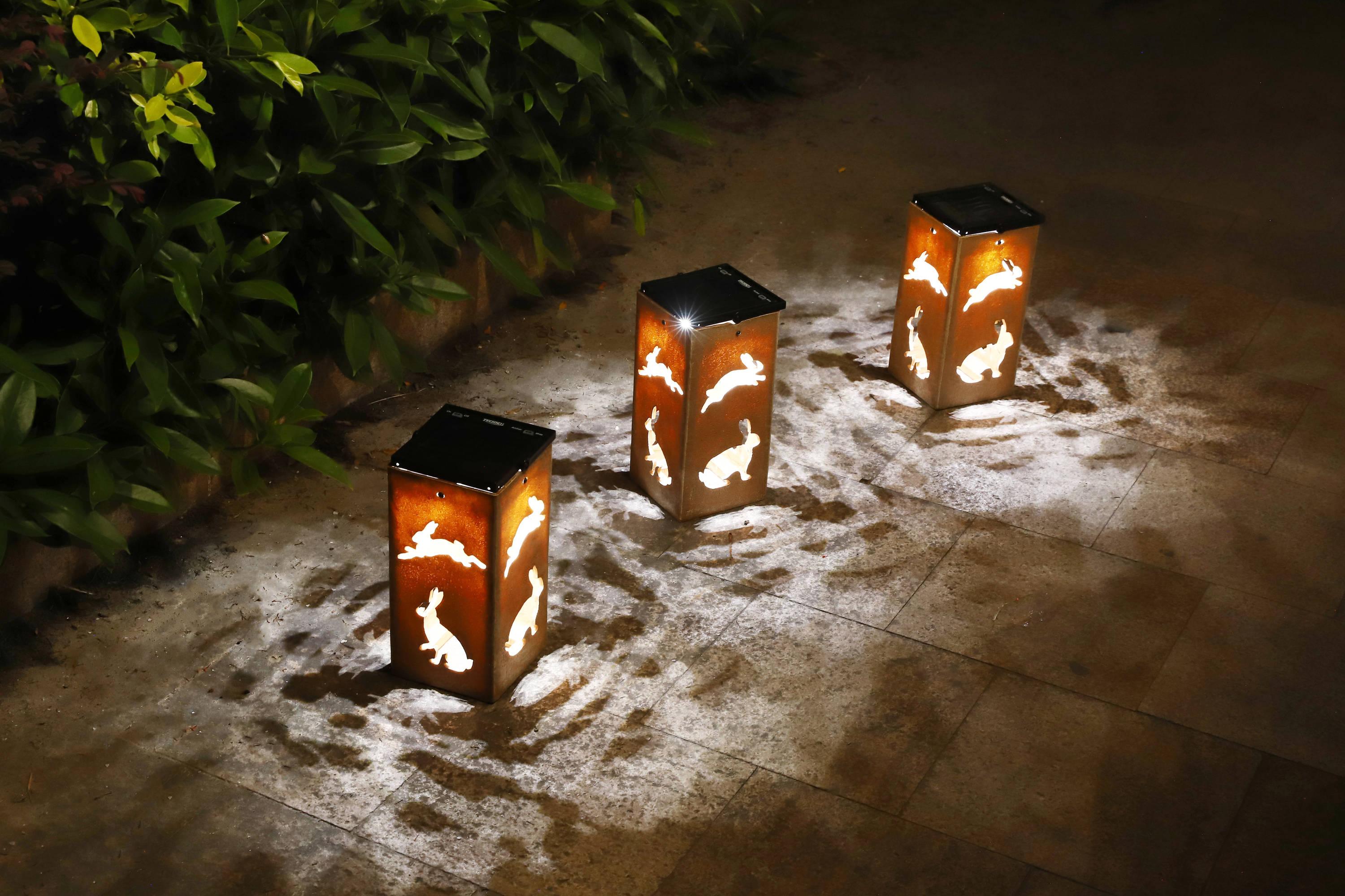Techko Solar Themed Silhouette Indoor/Outdoor Garden Décor Lantern