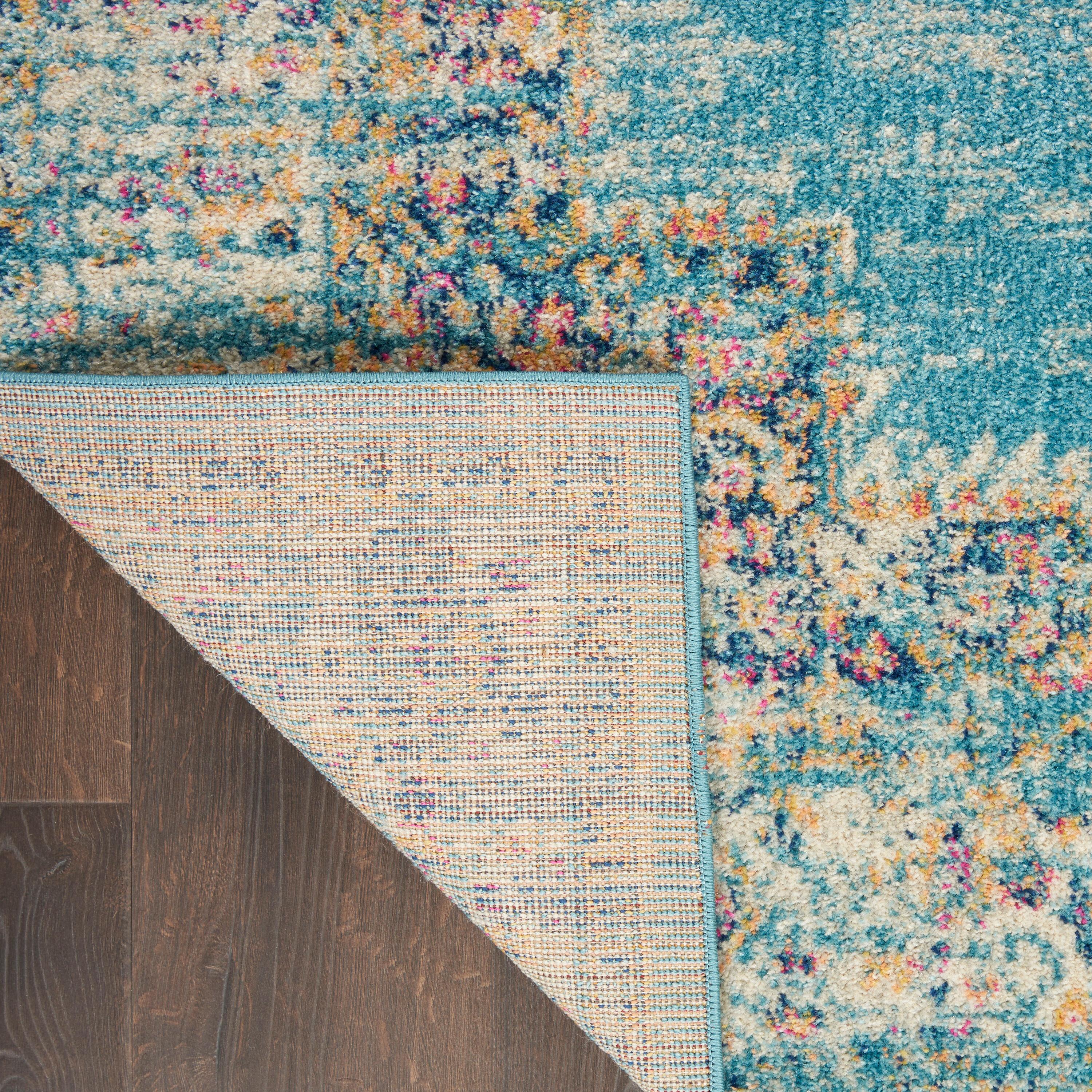 Nourison Passion Medallion Bohemian Indoor Rug Light Blue 2'2" x 10'