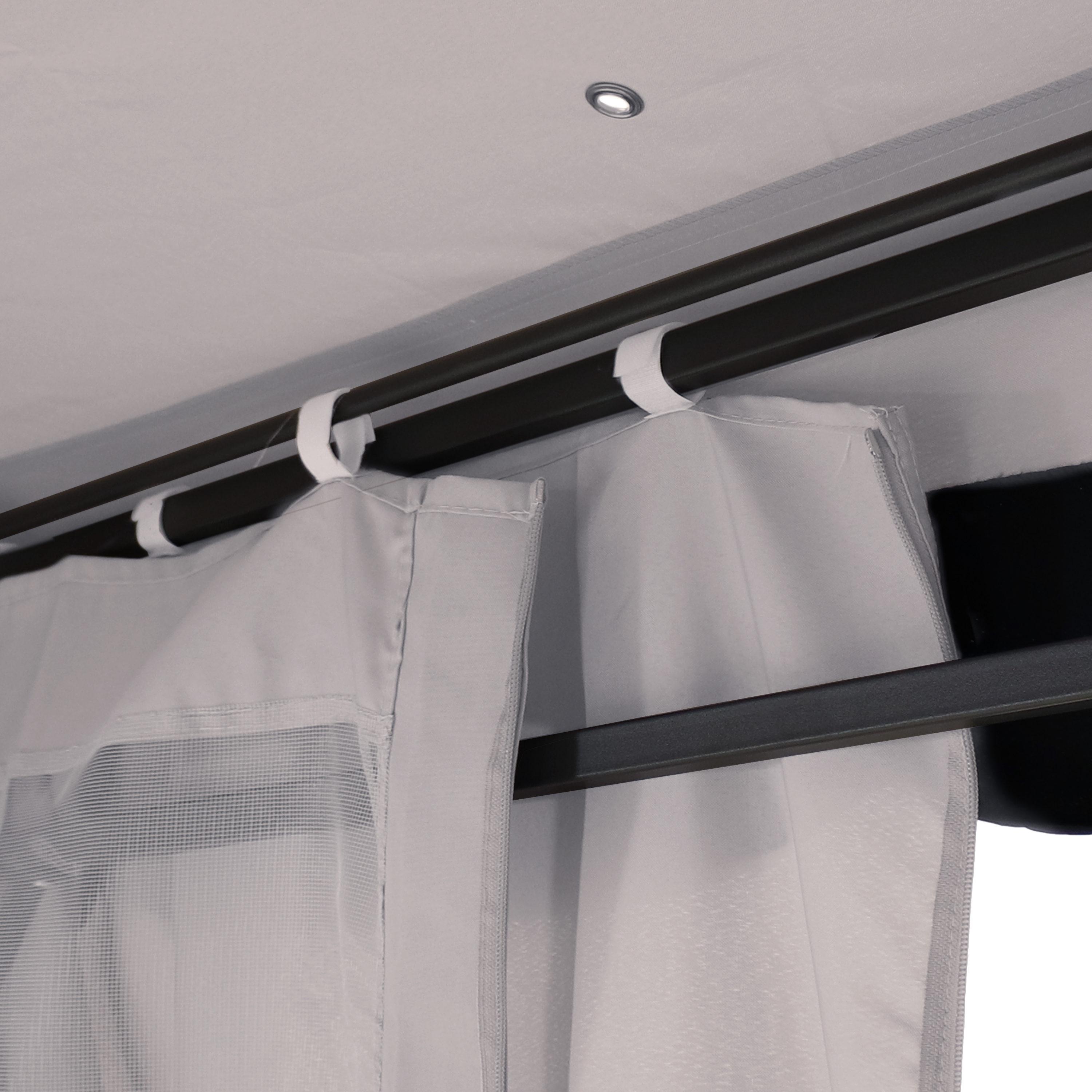 Sunnydaze Soft Top Rectangle Patio Gazebo with Screens and Privacy Walls for Backyard, Garden or Deck - Gray