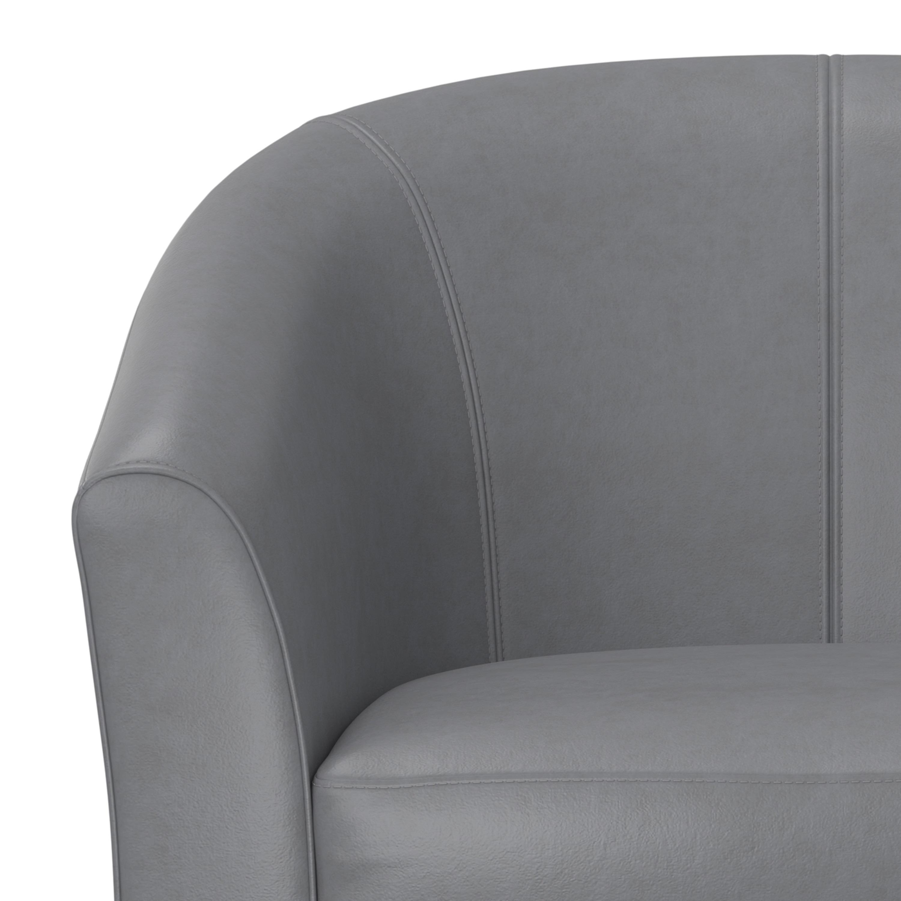 Austin 30 inch Wide Contemporary Tub Chair in Stone Grey Vegan Faux Leather