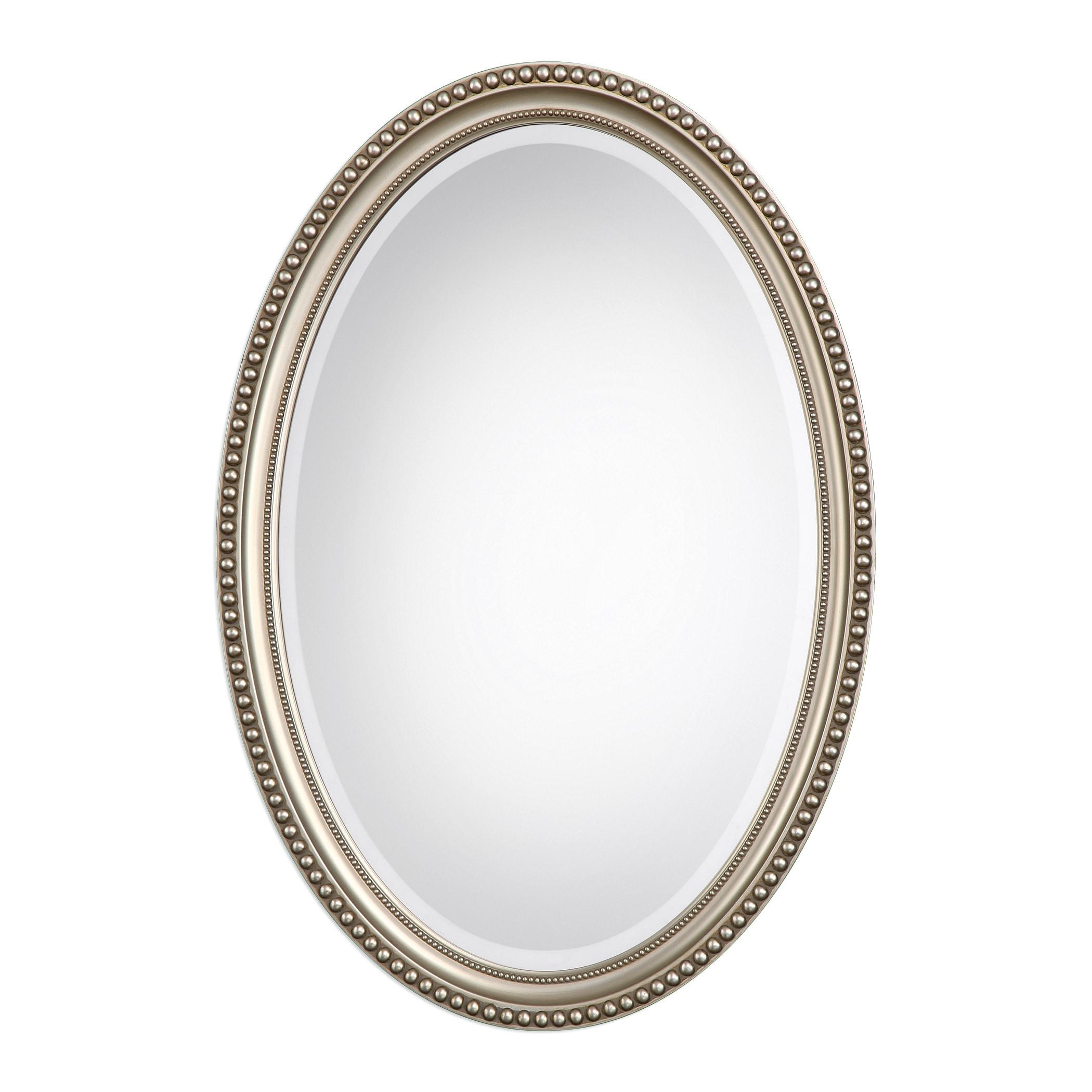 Oval Mirror-32 inches Tall and 22 inches Wide-Silver Finish Bailey Street Home 2607-Bel-5174640