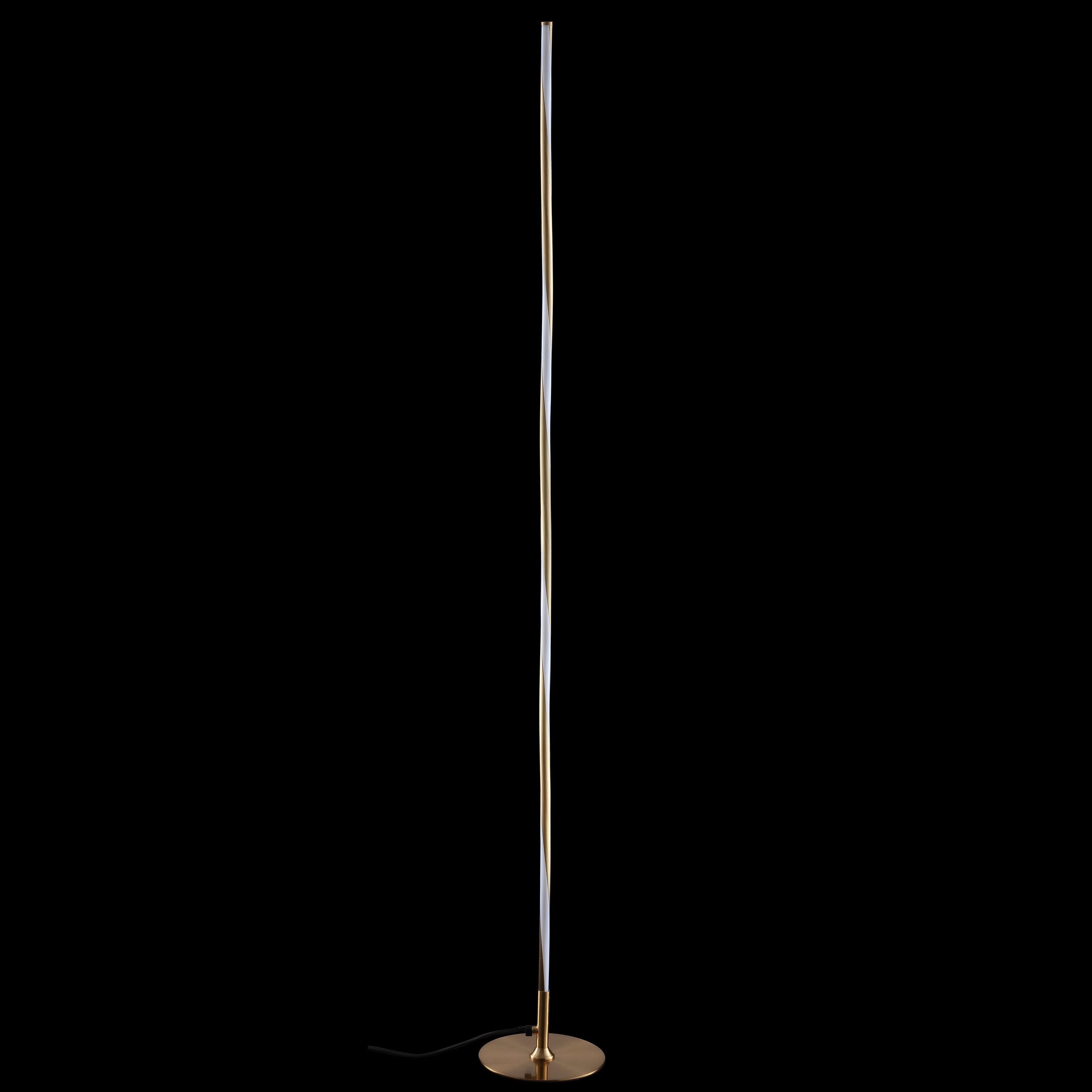 JONATHAN Y JYL7006B Pilar 63.75" LED Integrated Floor Lamp, Modern, Contemporary for living room, dinning room, bedroom, office, Gold