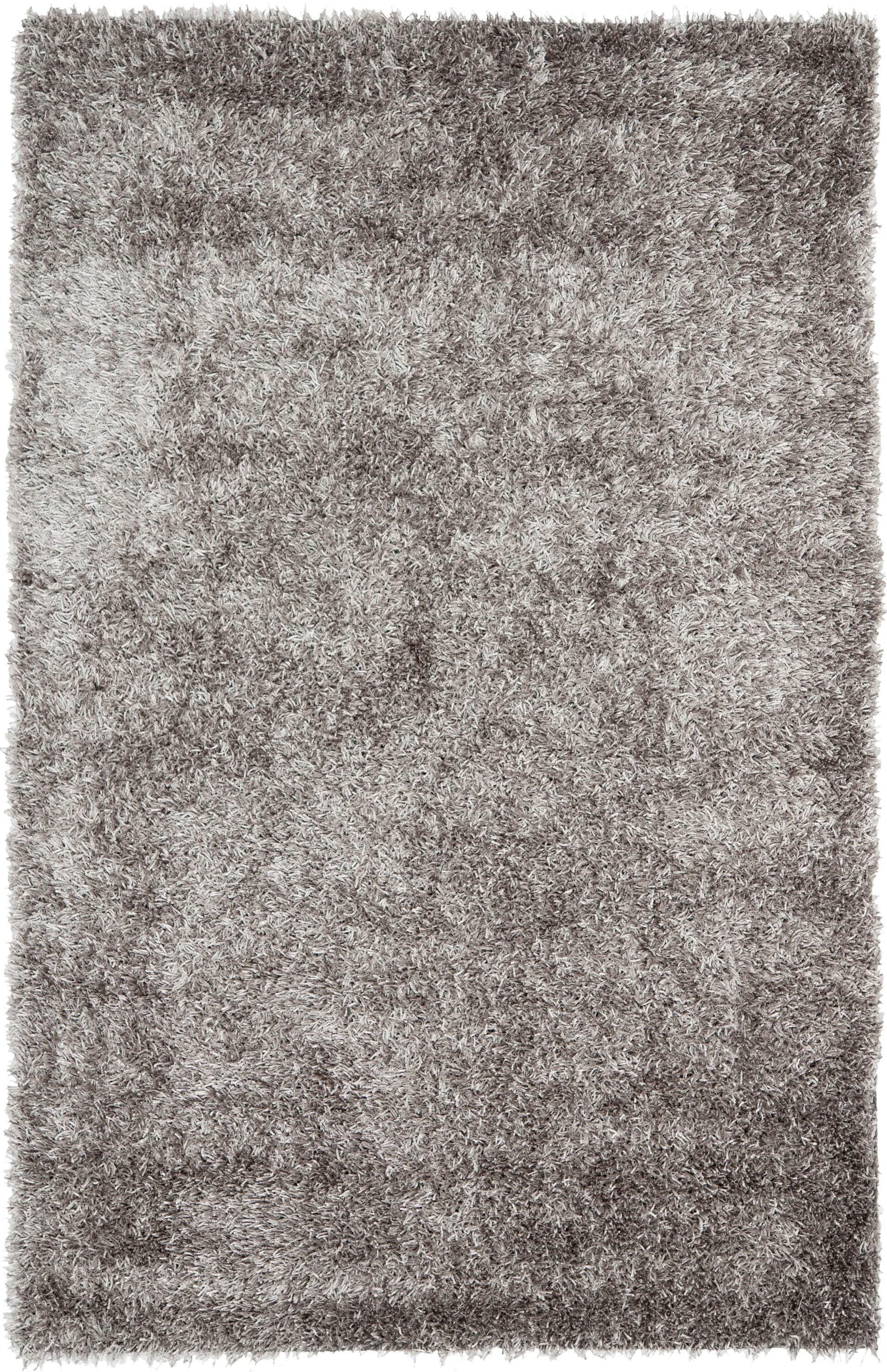 SAFAVIEH New Orleans Darius Solid Polyester Shag Area Rug, Grey, 5' x 8'