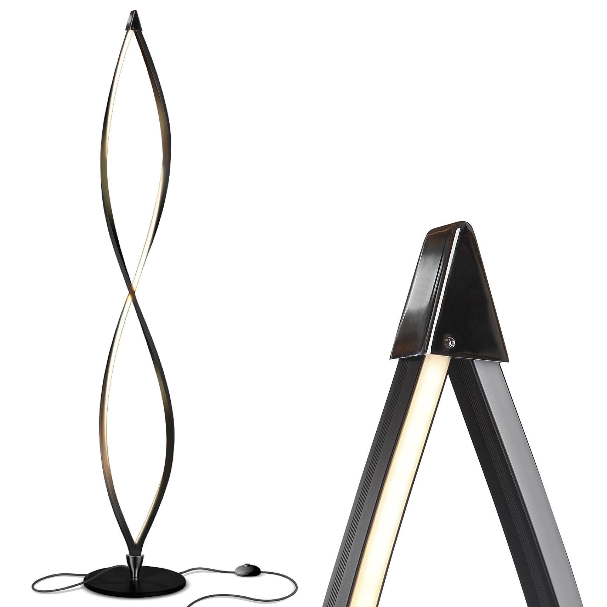 Brightech Twist 43 in. Industrial 2-Light LED Energy Efficient Floor Lamp with Built-In 3-Way Dimmer