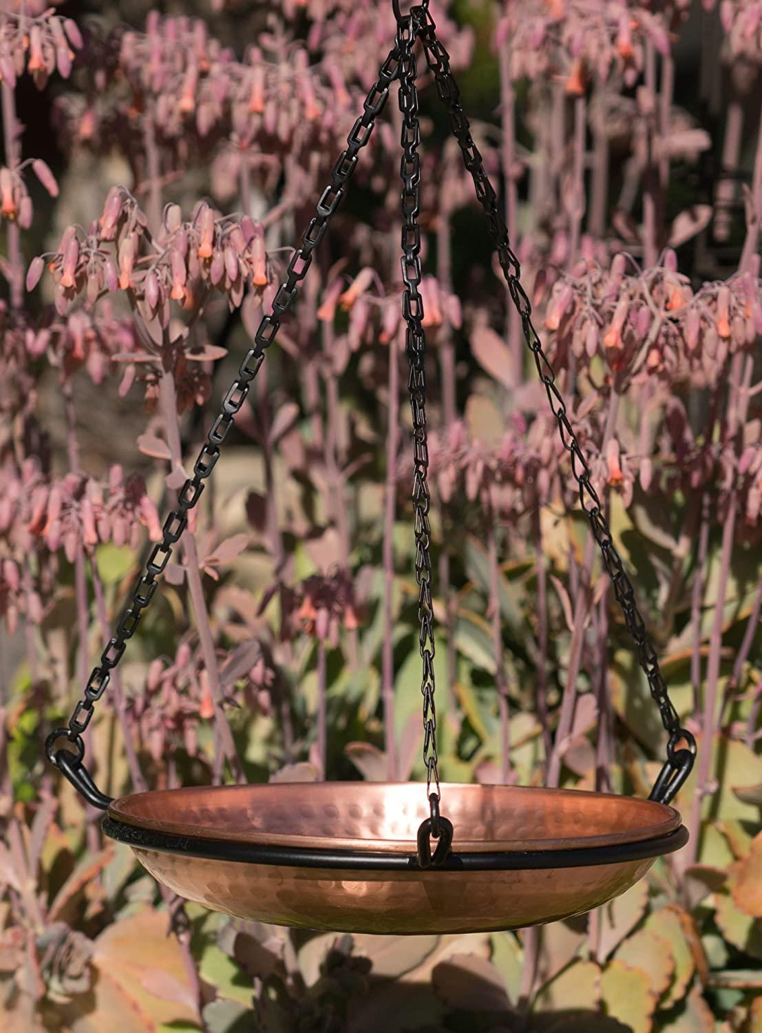 Pure Copper Hand Hammered Bird Bath Feeder Bowl Detachable Outdoor Decor for Garden Backyard Patio and Deck