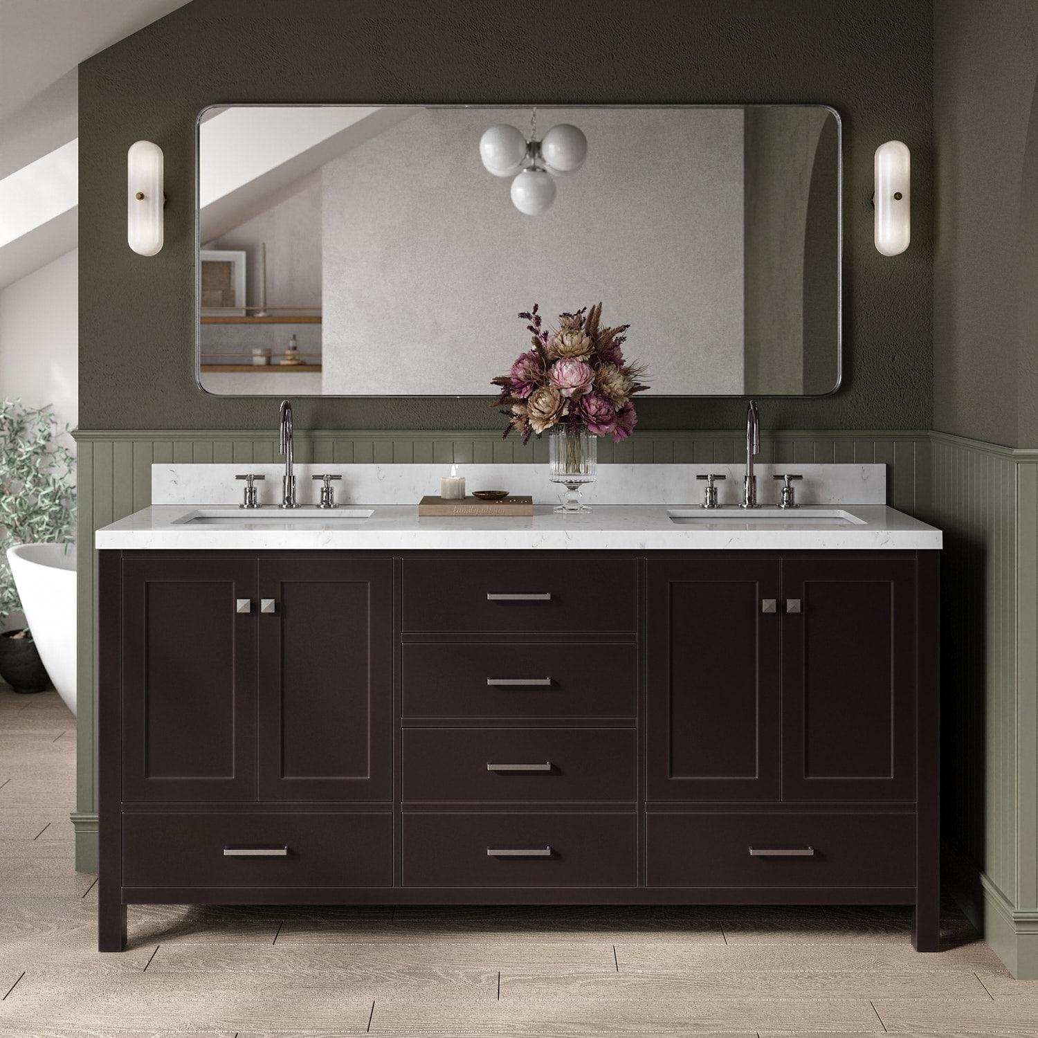 Ariel A073d-Bc Cambridge 72" Double Free Standing Vanity Cabinet Only - Brown