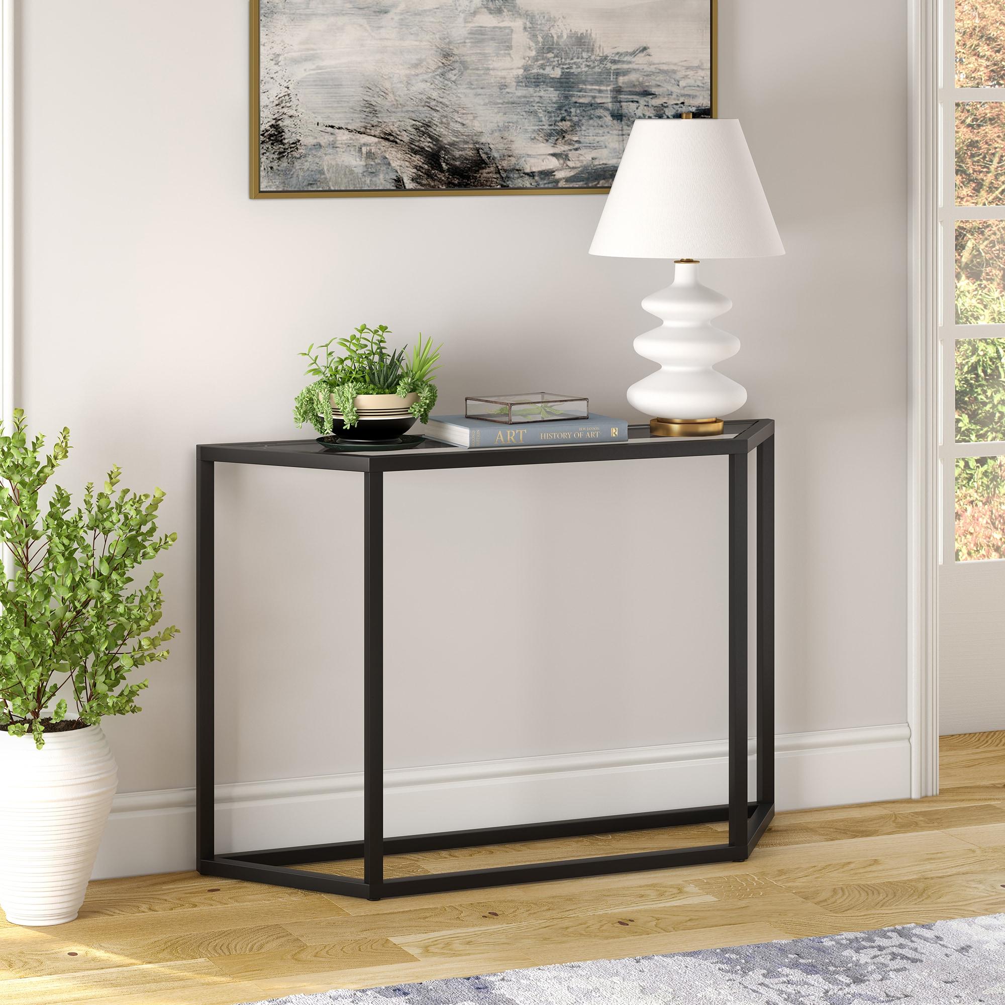 Evelyn&Zoe Levi 44" Wide Trapezoid Console Table, Blackened Bronze