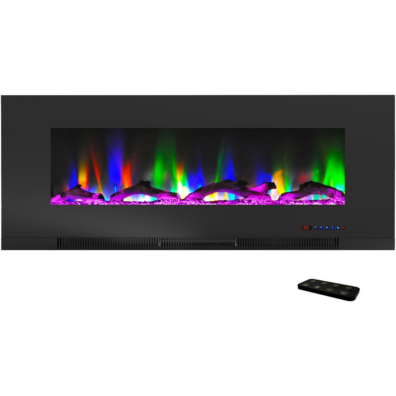 Cambridge Cambridge Wall Mount Electric Fireplace Heater with Remote Control for Indoor Use in Living Room, Bedroom, Home Office