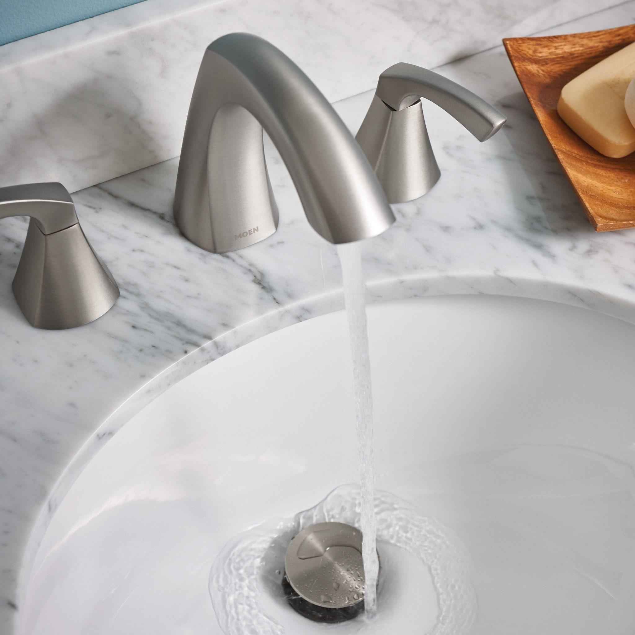 Moen Lindor Brushed Nickel Widespread Bathroom Sink Faucet 8 - 16 in.