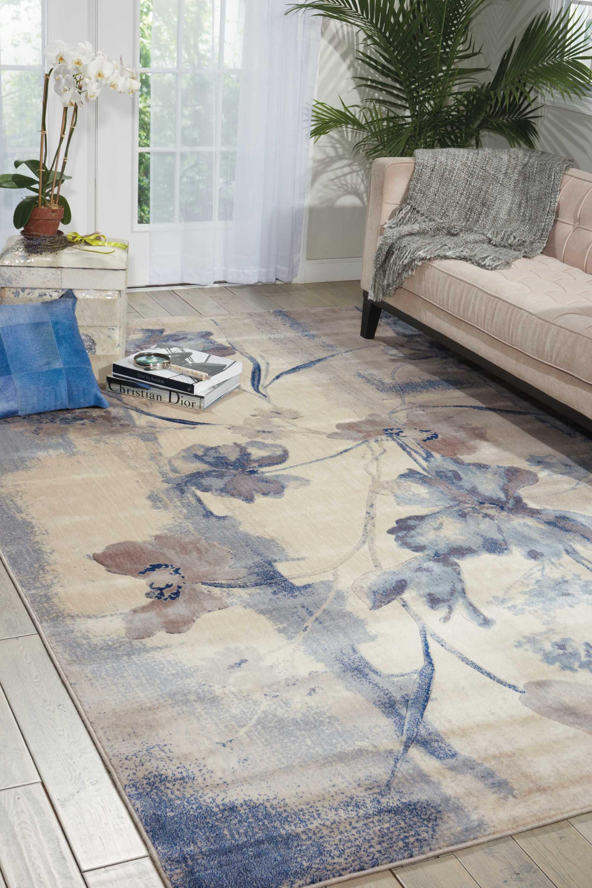 Nourison Somerset Ivory Blue Area Rug ST18 9'6" x 13'