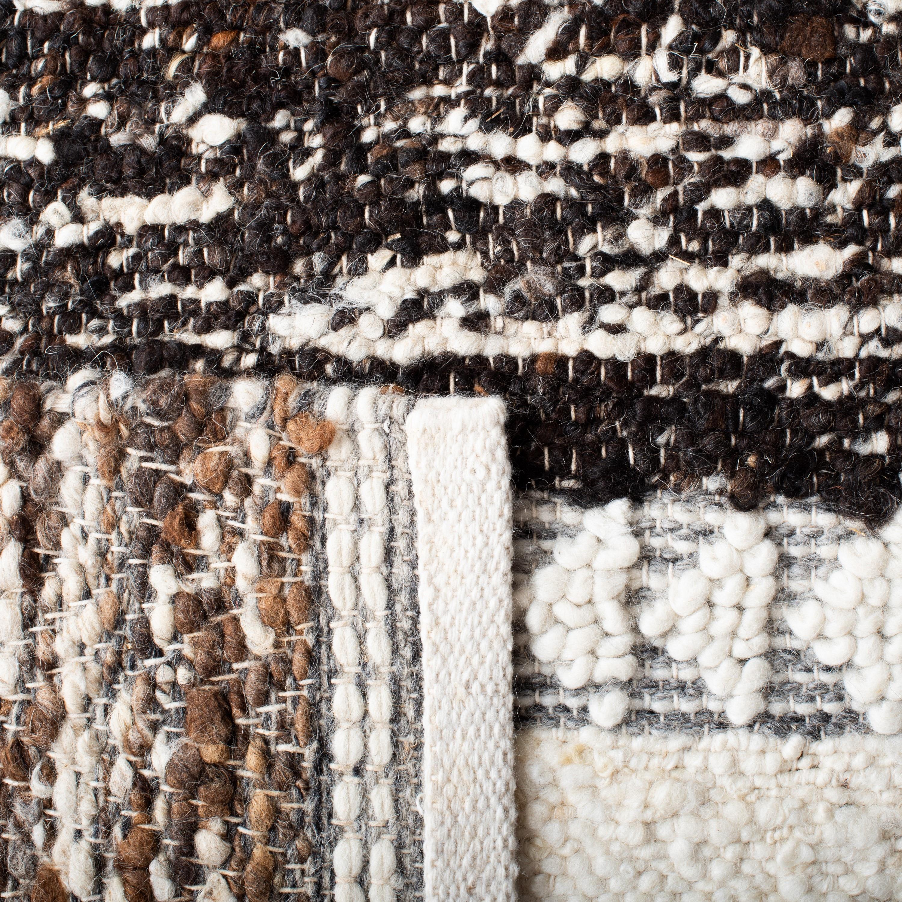 Mercury Row® Pante Macassar Southwestern Hand-Woven Cotton/Wool Brown/Ivory/Black Area Rug