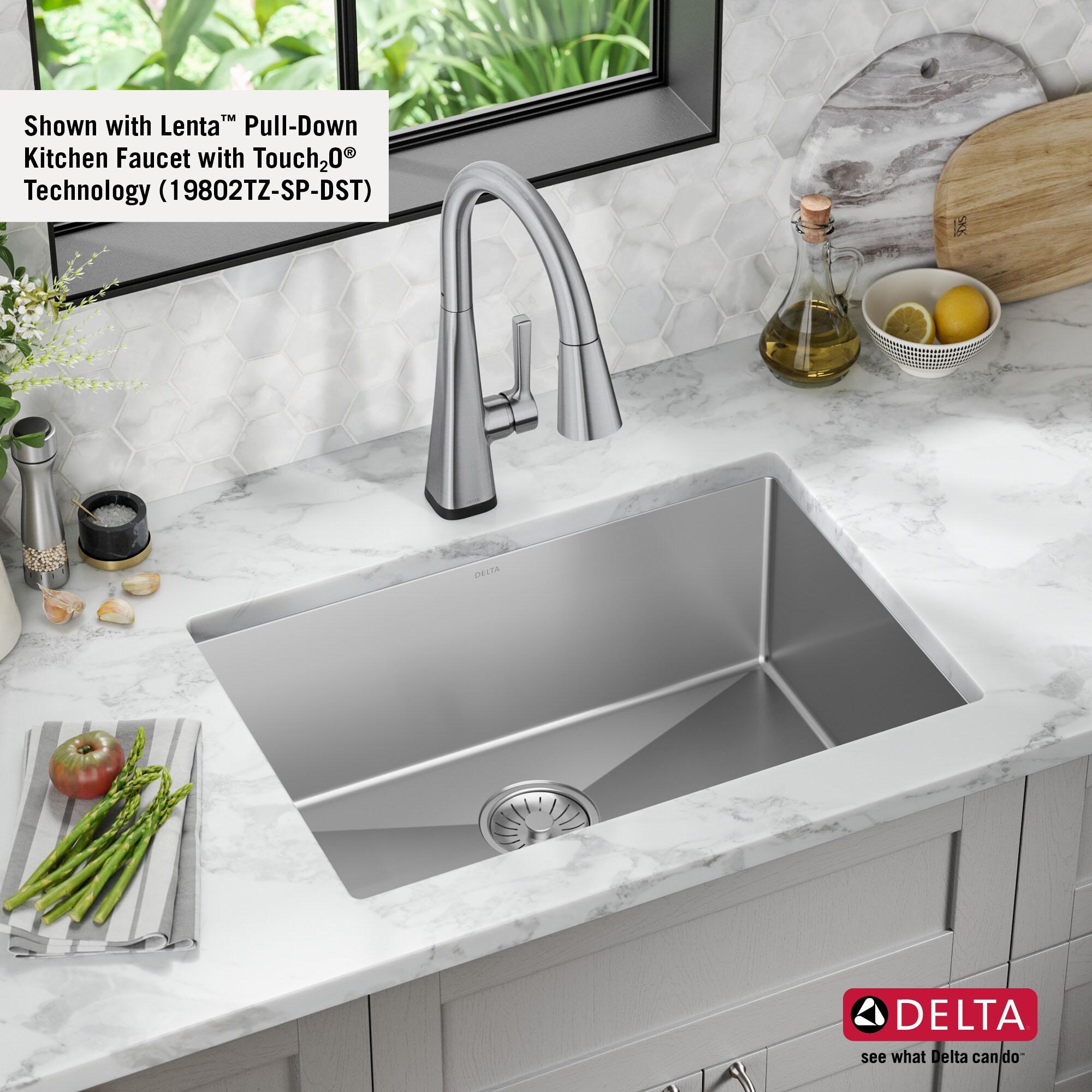 Delta Lenta™ Undermount 16 Gauge Stainless Steel Single Bowl Kitchen Sink with Accessories