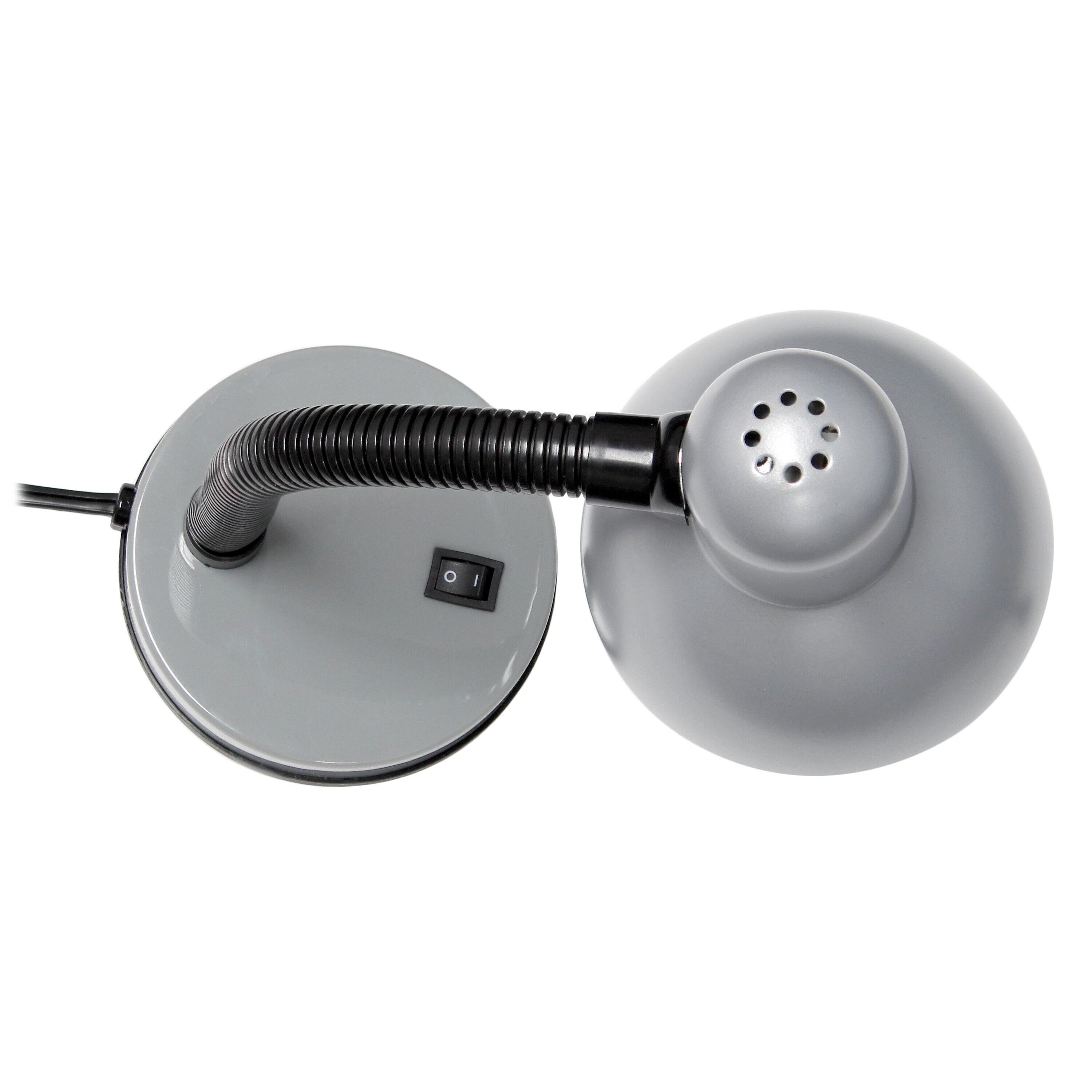 Creekwood Home Essentix 14.25" Traditional Metal Desk Lamp with Flexible Gooseneck Silver: ETL Listed, No Assembly Required