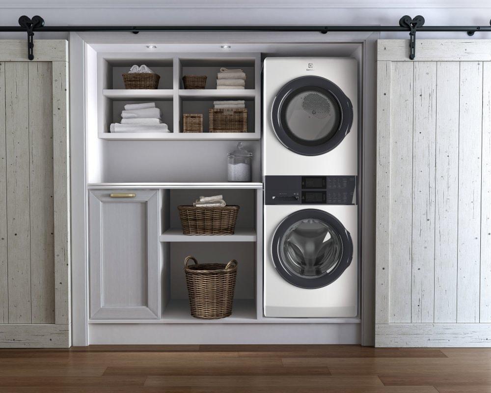 Electrolux Electrolux Washer & Dryer Set with Stackable 4.4 Cubic Feet Front Load Washer and 8 Cubic Feet Dryer with Stacking Kit ELTE7300AW