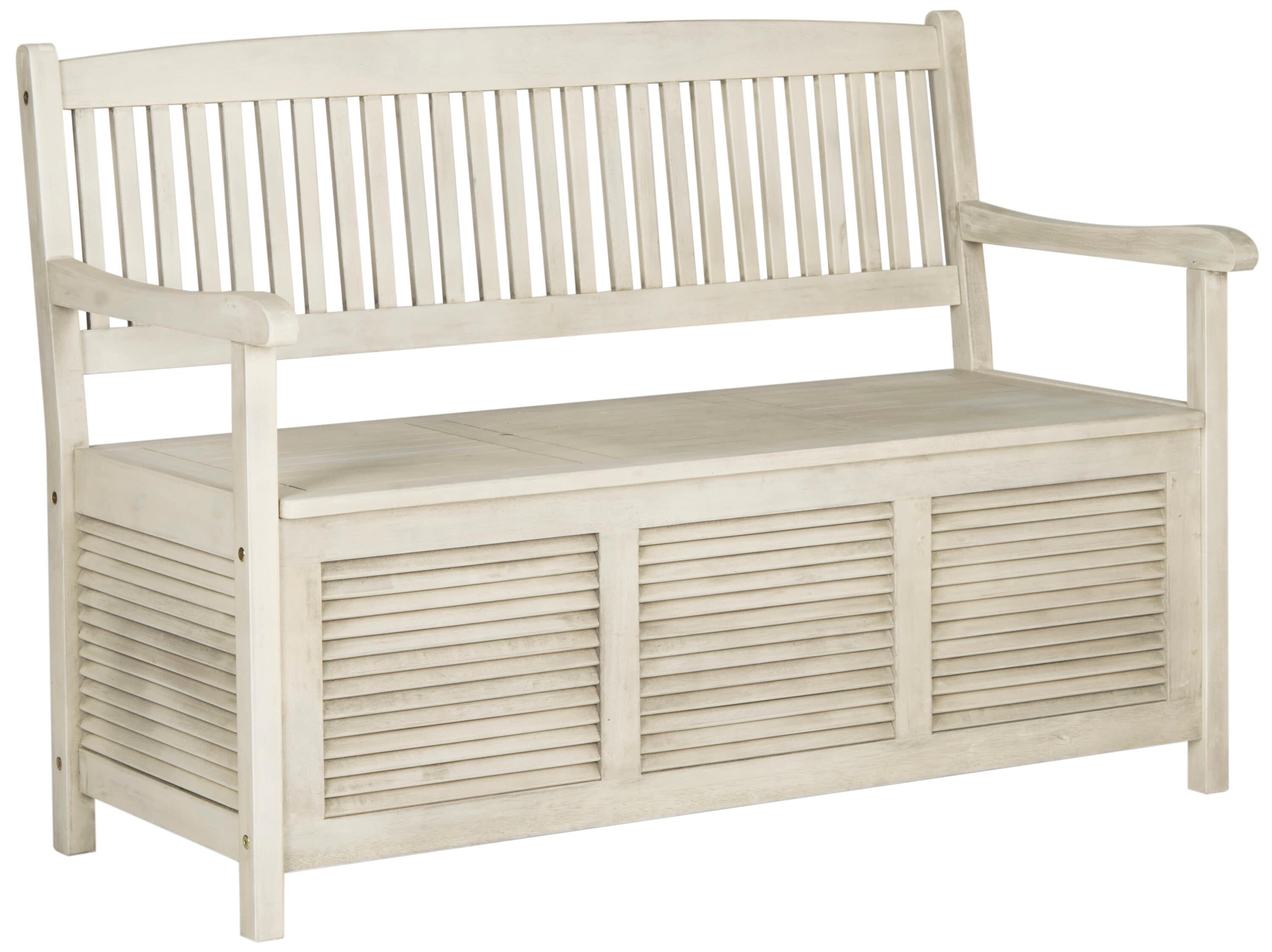 Brisbane Bench - Outdoor - PAT7017 - Distressed/White - Safavieh