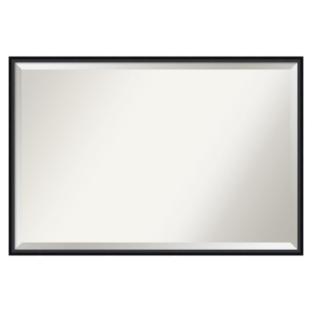 Amanti Art 37" x 25" Lucie Framed Bathroom Vanity Wall Mirror Black : Modern Rectangle, No Assembly Required