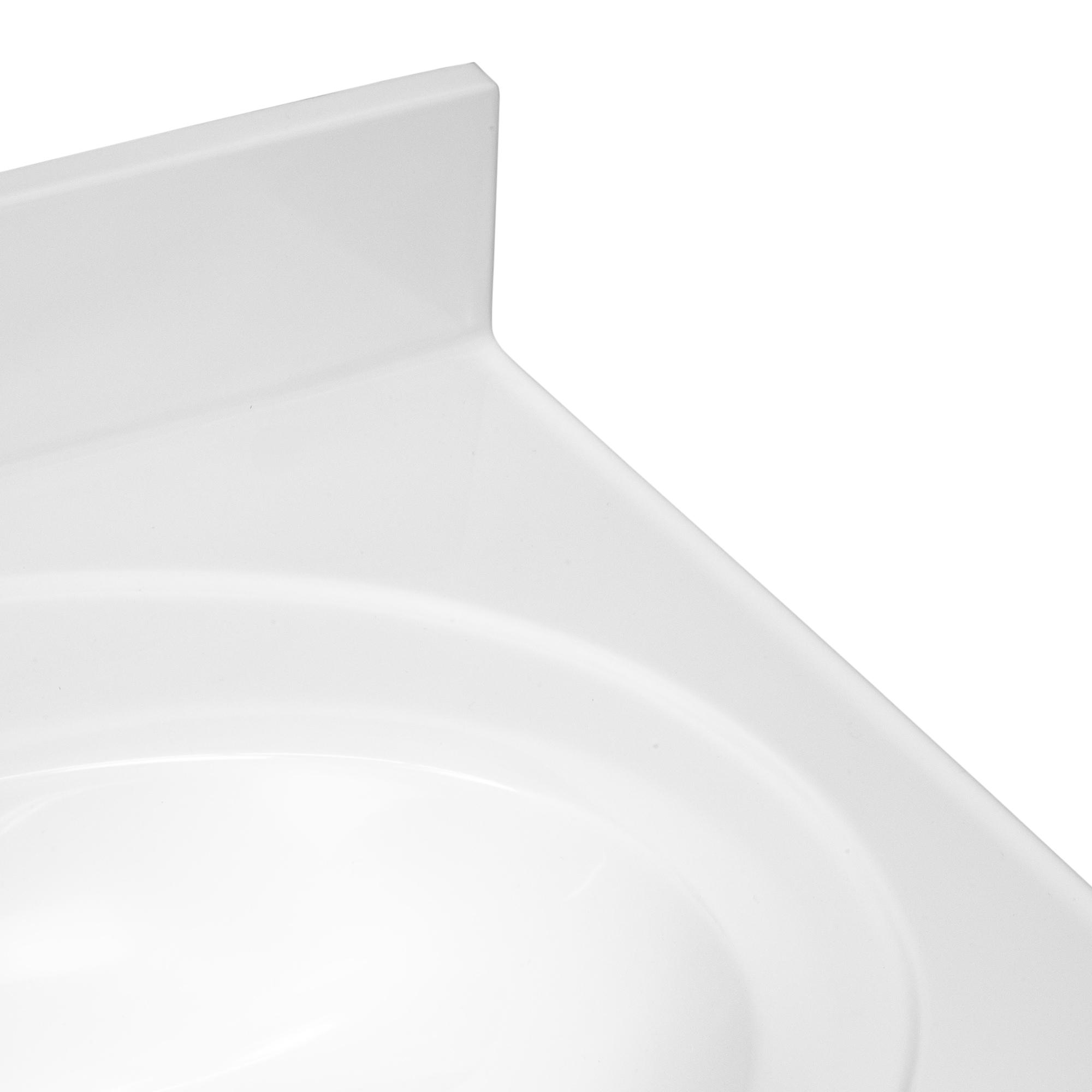 Cultured Marble Vanity Top – 25-Inch Single Bowl Sink Single Hole Mount with Integrated Backsplash – Reinforced Packaging – Solid White, Design House, 554600