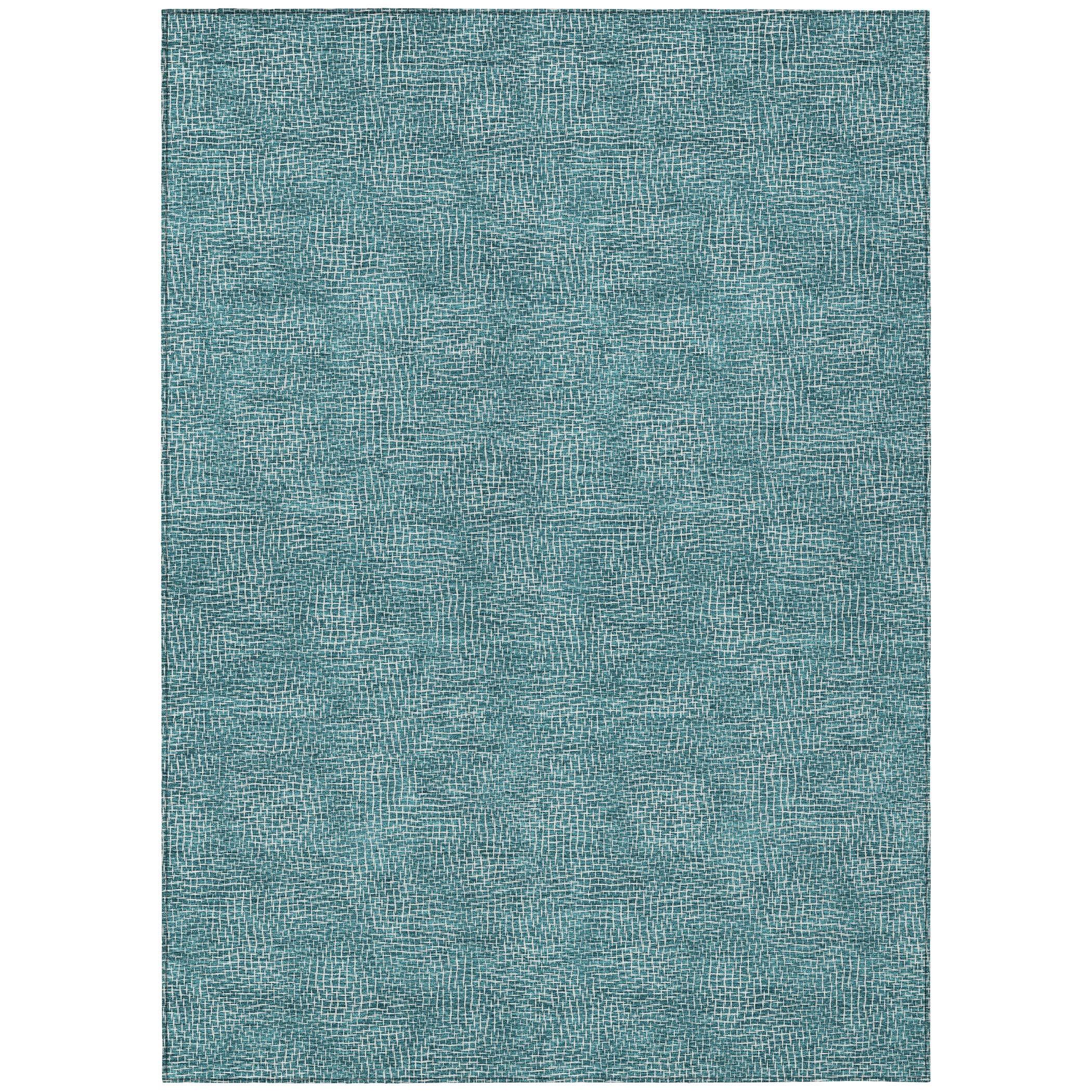 Machine Washable Indoor/Outdoor Chayden ACN1057 Teal Rug