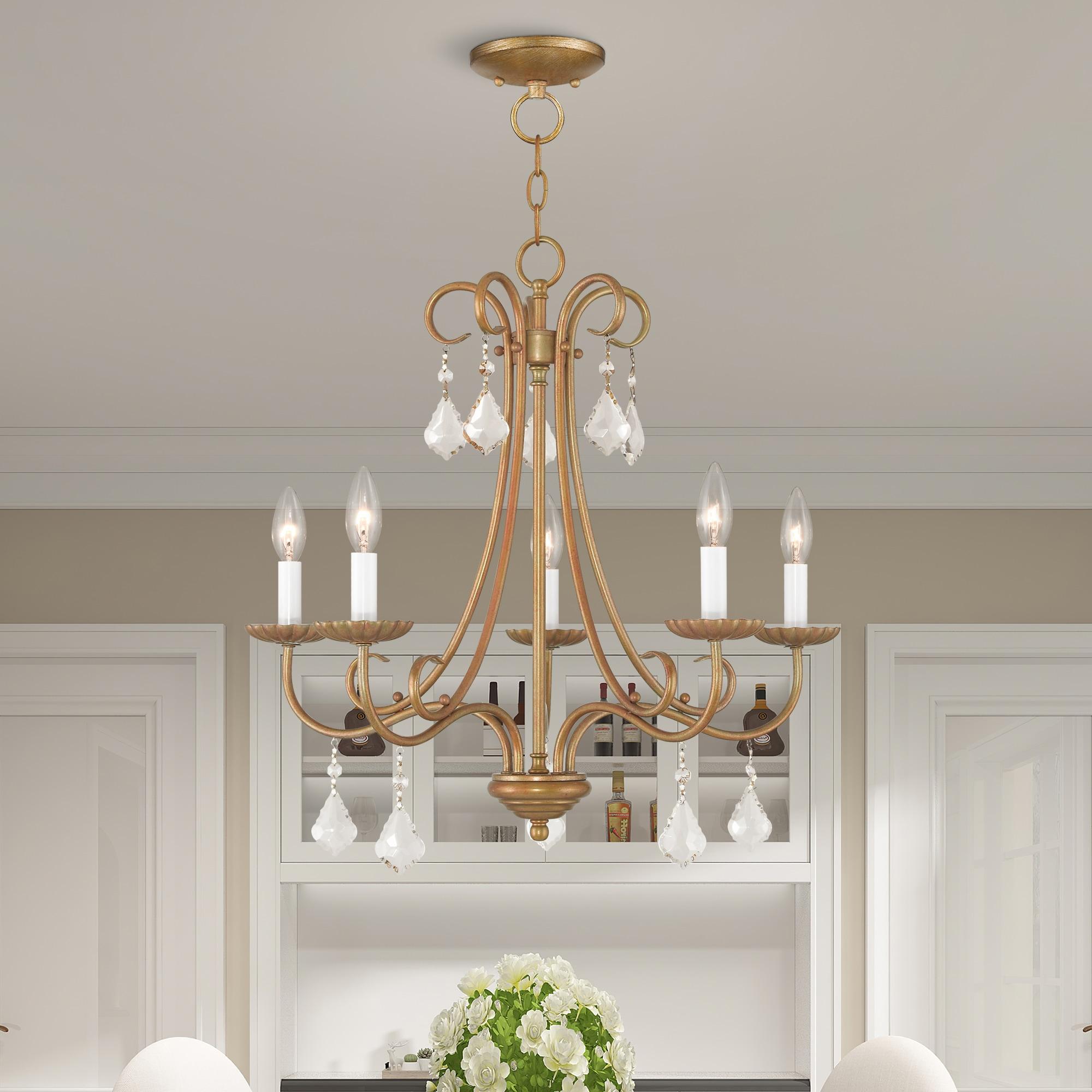 Livex Lighting Daphne 5 - Light Chandelier in  Antique Gold Leaf
