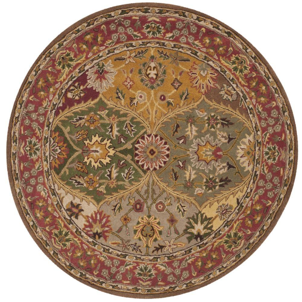 Heritage HG111 Hand Tufted Area Rug - Multi - 6' Round - Safavieh.