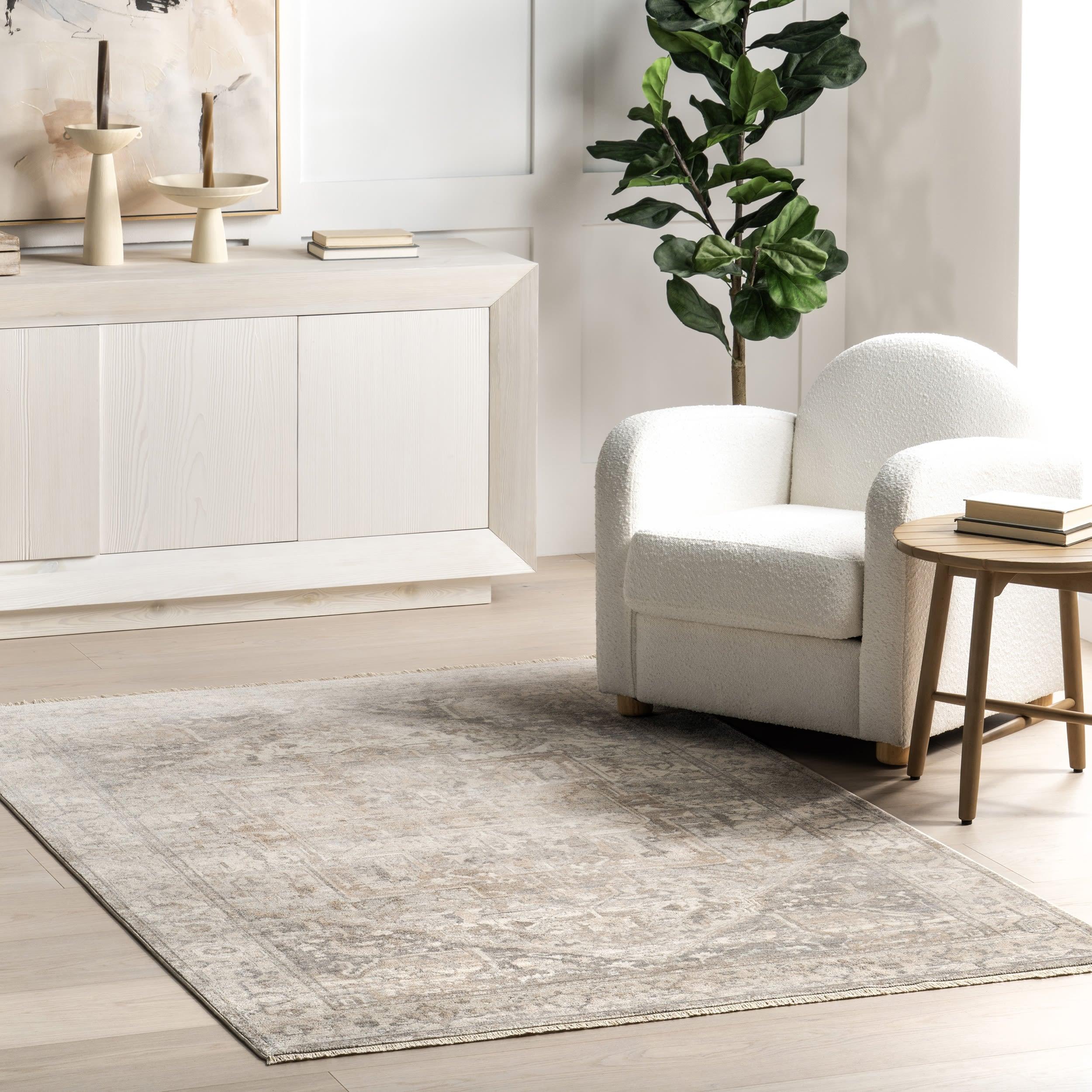 Nuloom Harriet Medallion 4x6 Indoor Area Rug for Living Room Bedroom Dining Room Kitchen, Neutral/Beige