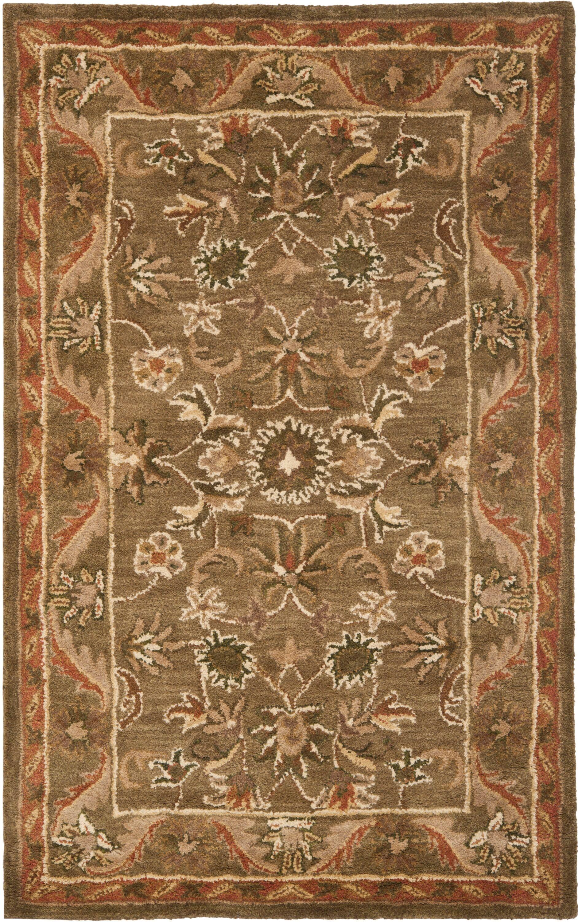 Antiquity AT52 Hand Tufted Indoor Accent Rug - Olive/Gold - 3'x5' - Safavieh