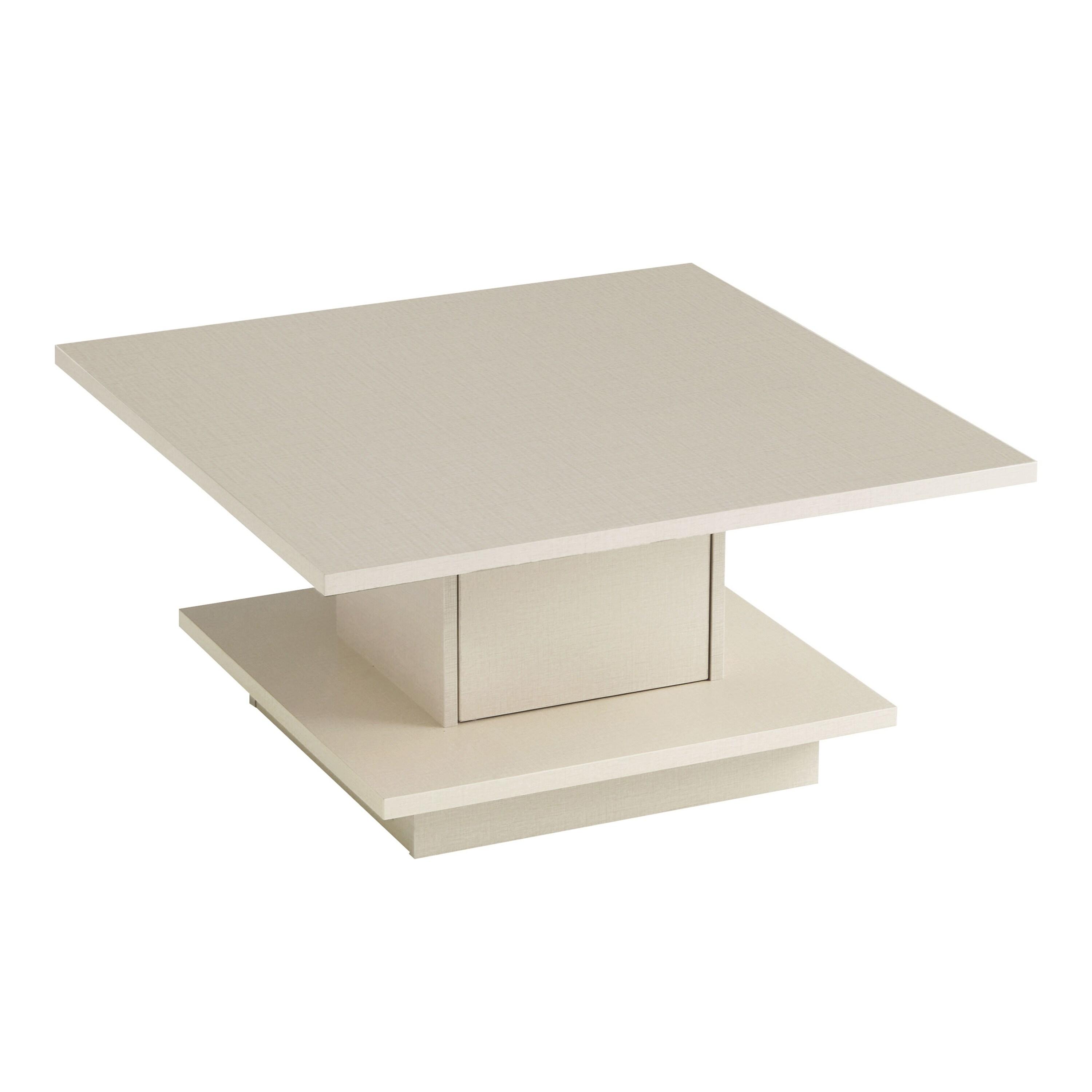 24/7 Shop At Home Traci 31" Square Coffee Table: Modern Design, Pedestal Base, MDF & Veneer