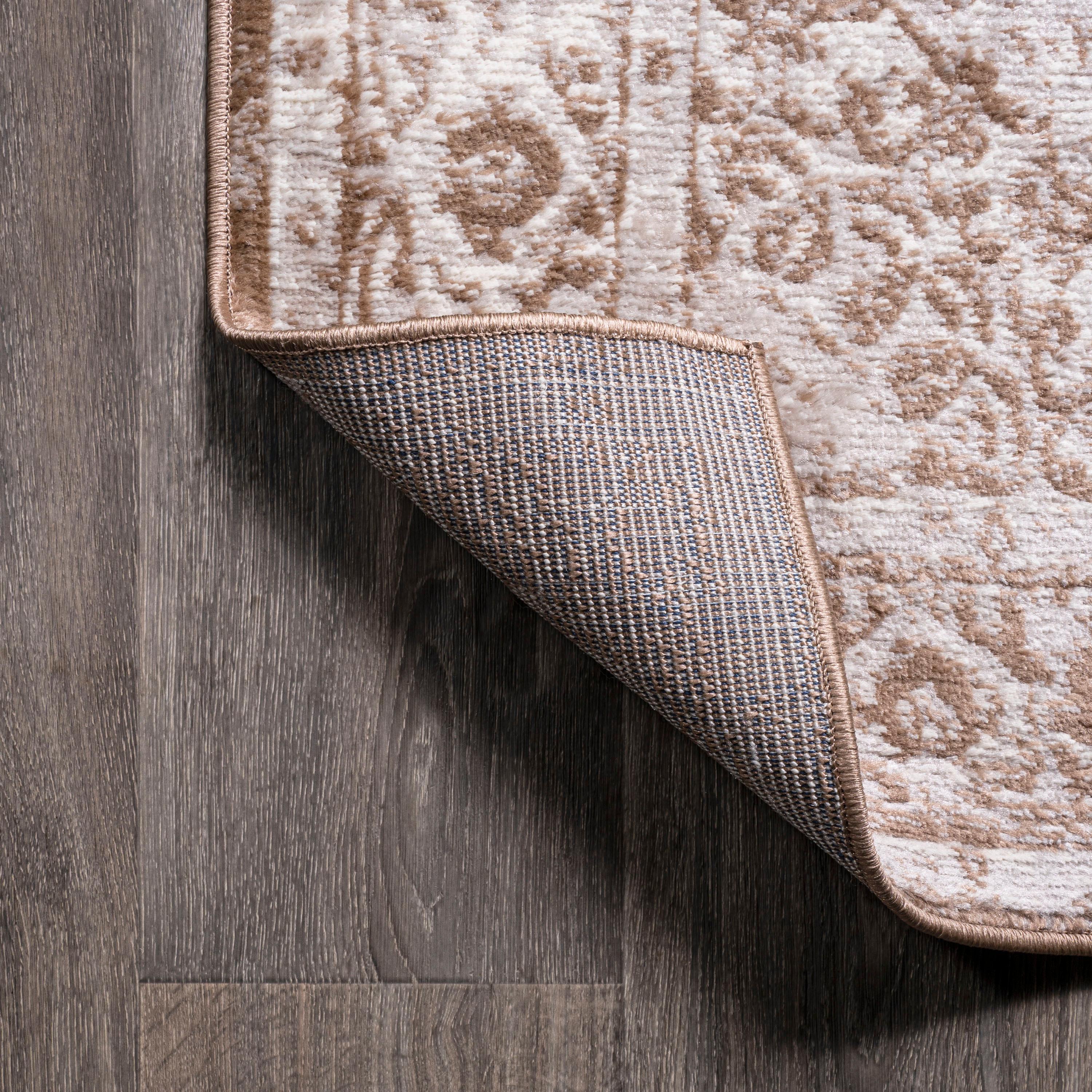 2'x8' Rosalia Cottage Medallion Runner Rug, Brown/Cream - JONATHAN Y