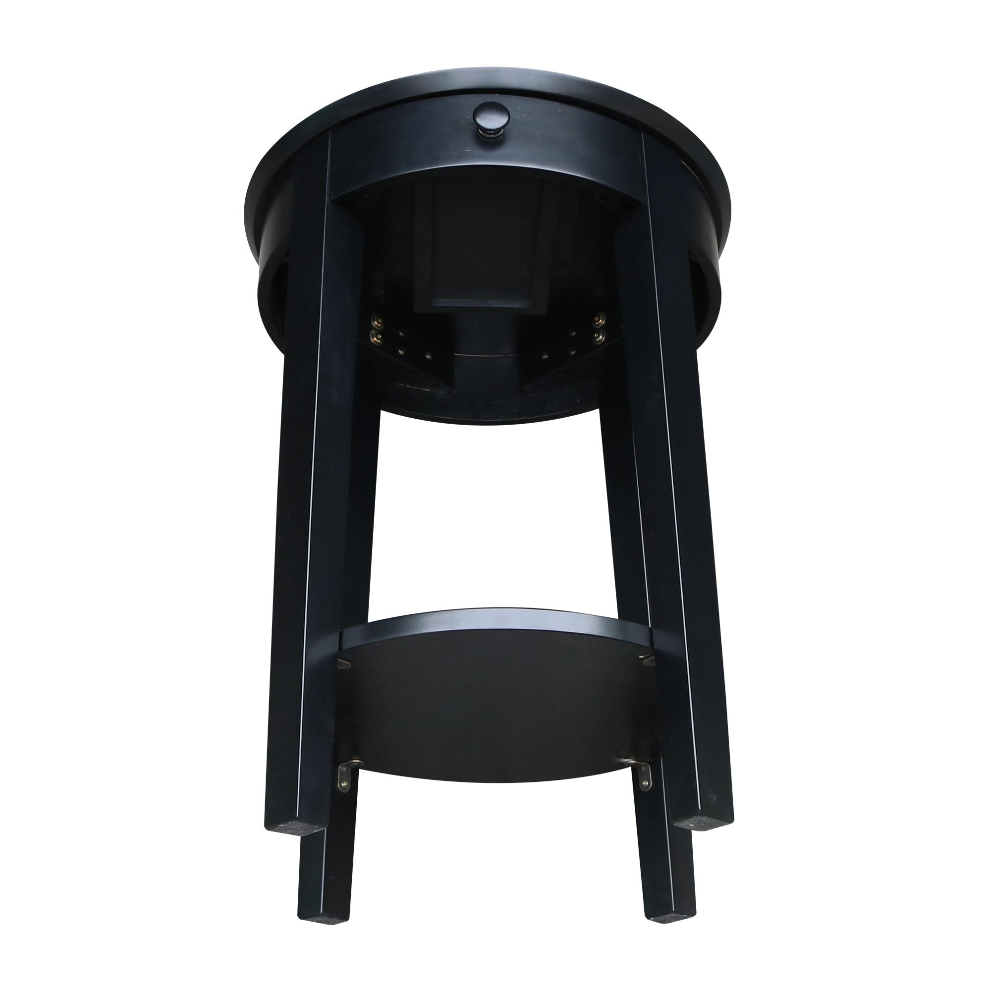 International Concepts Phillips Accent Table with Drawer Black: Solid Parawood, Mid-Century Modern, Square Shape