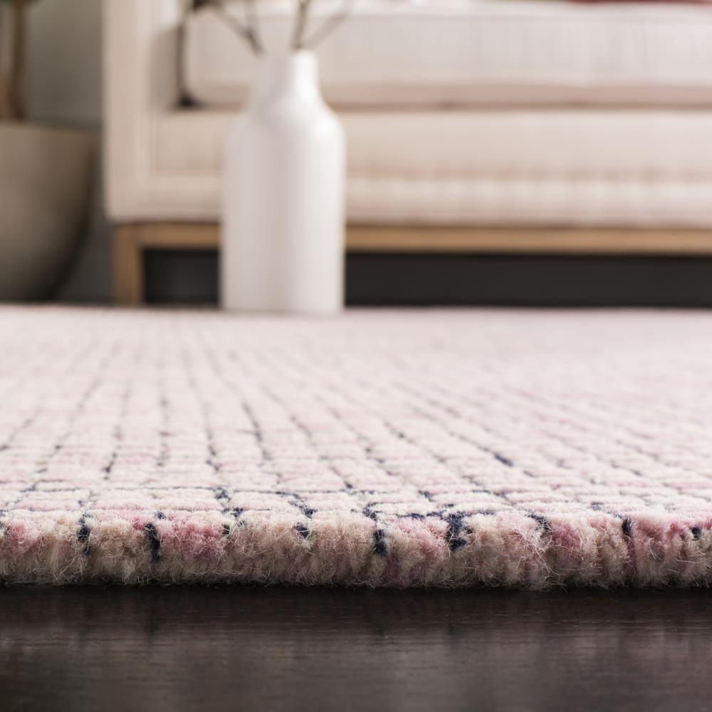 Abstract ABT473 Hand Tufted Area Rug - Ivory/Pink - 6' X 6' Square - Safavieh.