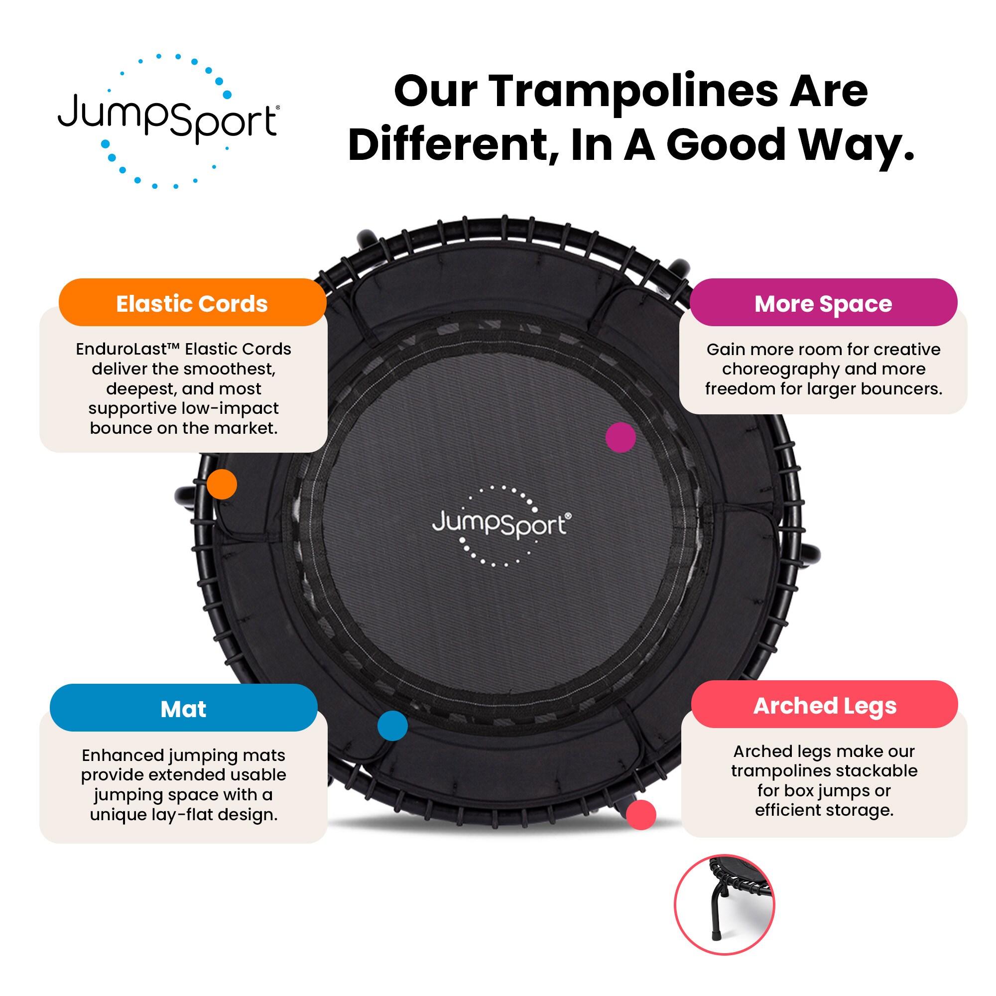JumpSport JumpSport 370 Home Gym 39" Heavy Duty Fitness Trampoline with 4-In-1 DVD, Black