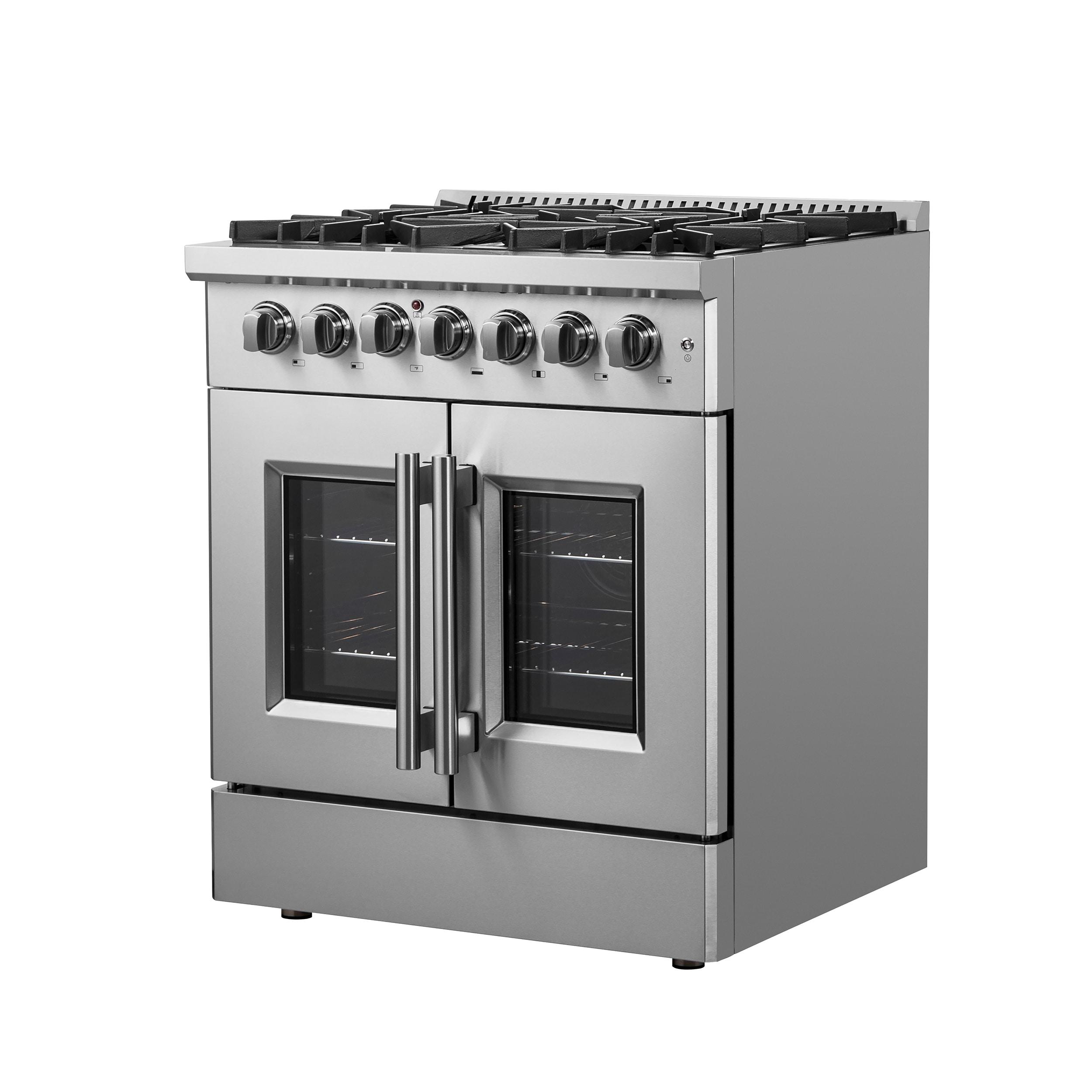 Galiano 30-inch French Door Dual Fuel Range All Stainless Steel with 5 Sealed Burners, 4.32 cu.ft.