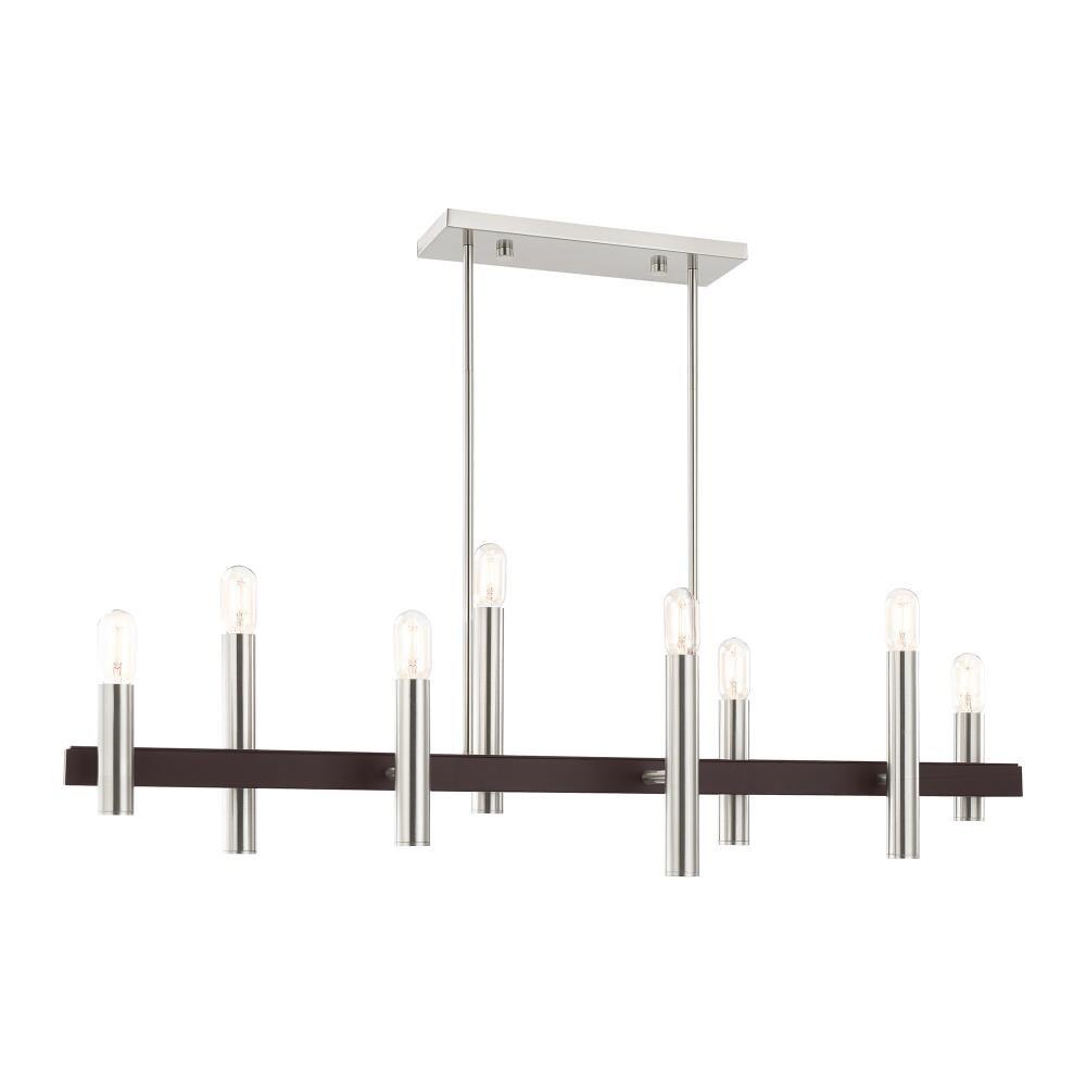 Helsinki 8-Light Brushed Nickel and Bronze Chandelier