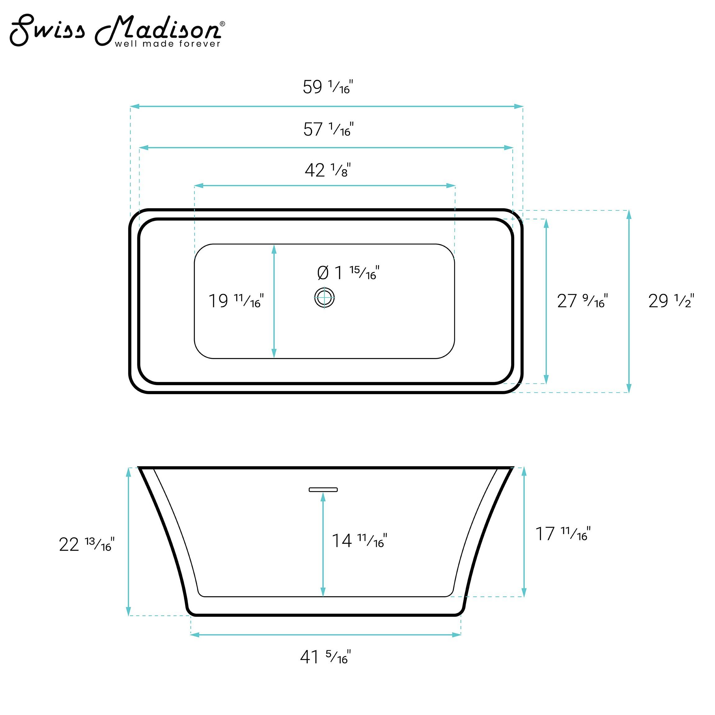 St. Tropez 60" Freestanding Bathtub