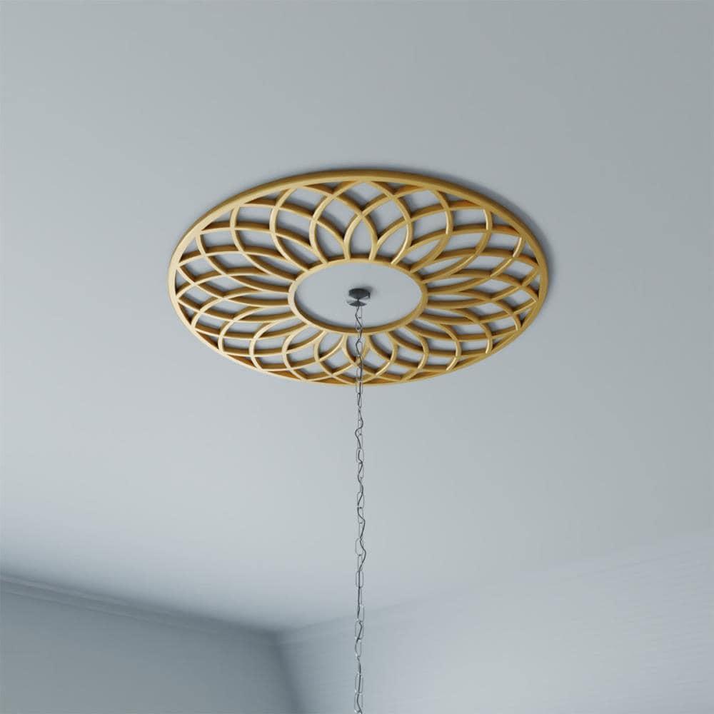 20"OD x 6 7/8"ID x 1/2"P Cannes Architectural Grade PVC Pierced Ceiling Medallion, Gold