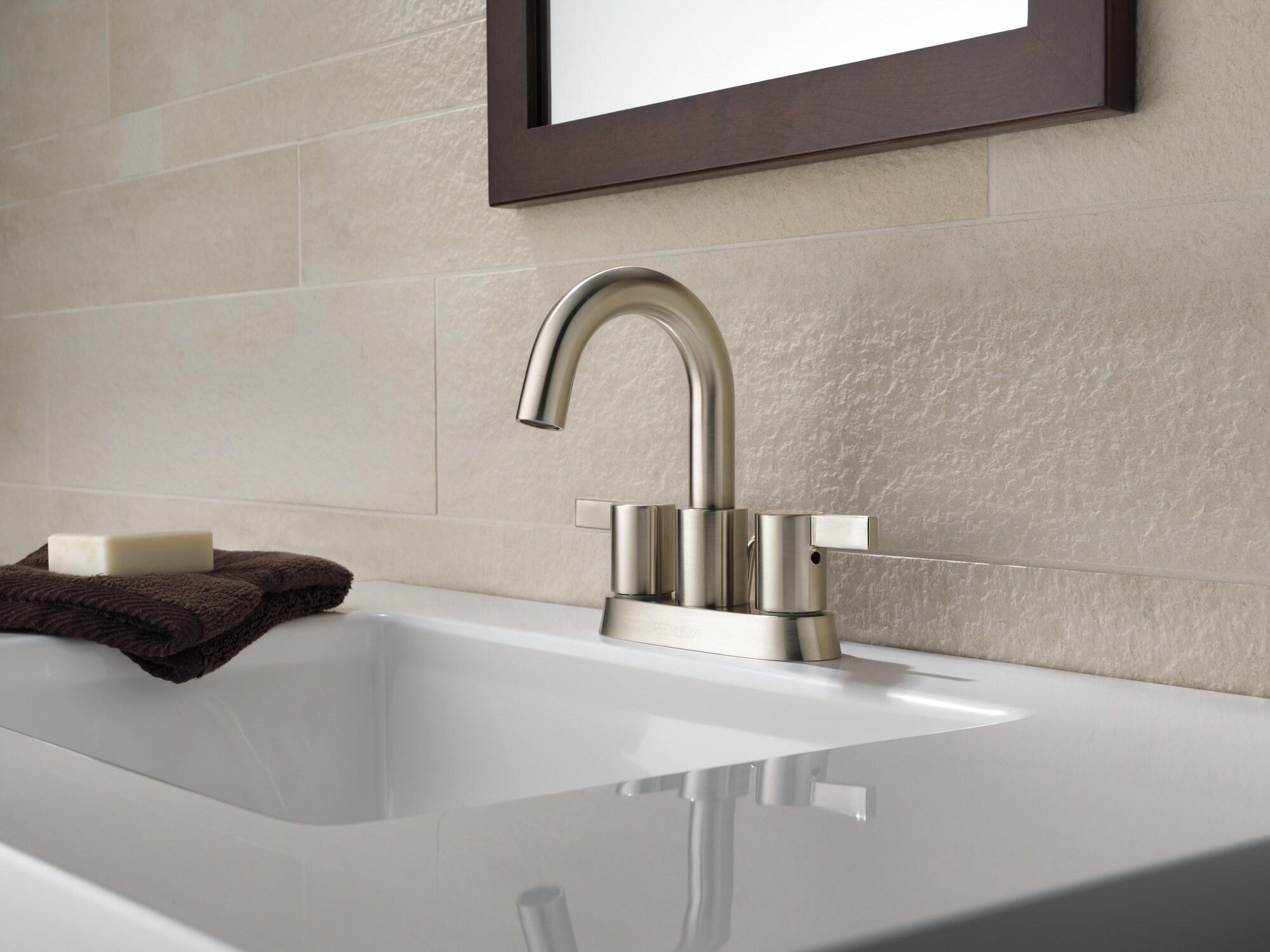 Precept Two Handle Centerset Bathroom Faucet with Drain Assembly