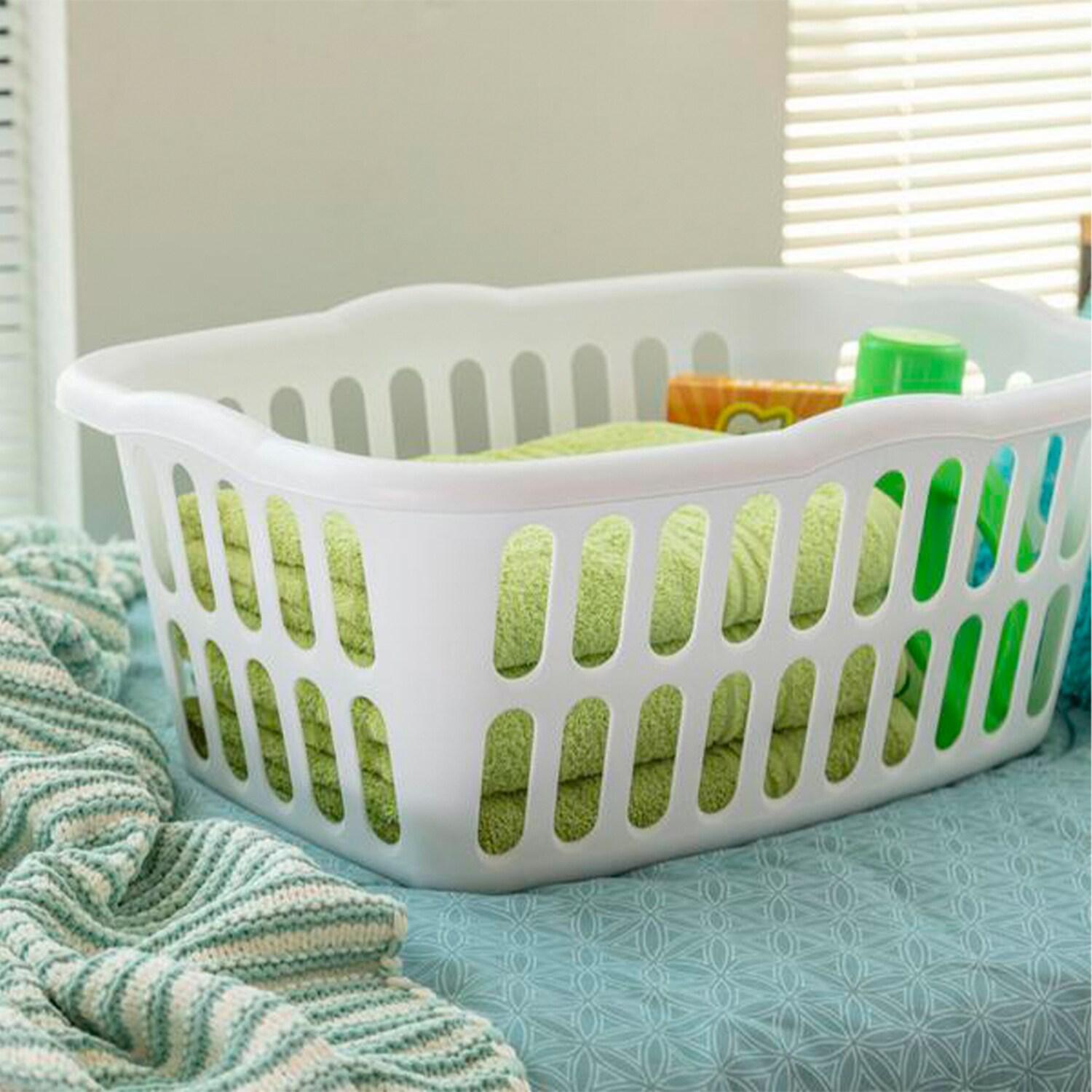 Sterilite Sterilite 1.5 Bu Rectangular Laundry Basket, Classic Design to Carry Clothes to Laundry Room (Set of 12)