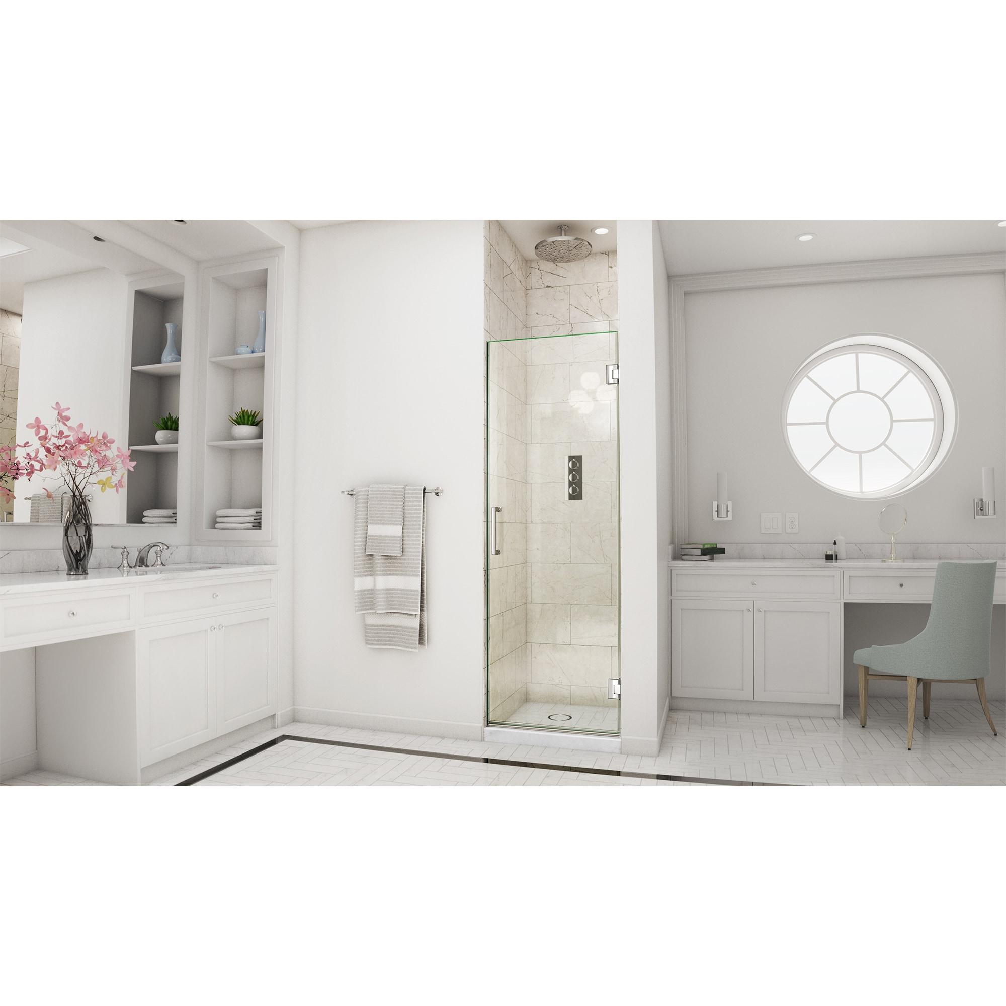 Unidoor 30" W x 72" H Hinged Frameless Shower Door