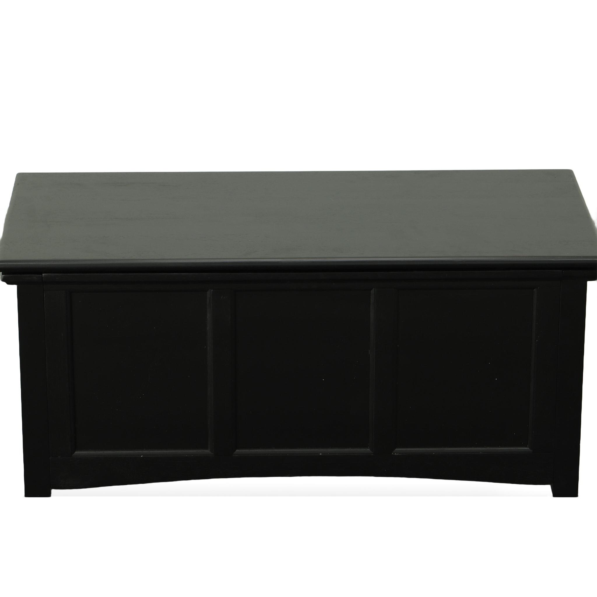 Carolina Living Veranda Storage Chest Black: Modern Design, Bedroom Linen & Sheet Organizer, Wood Frame