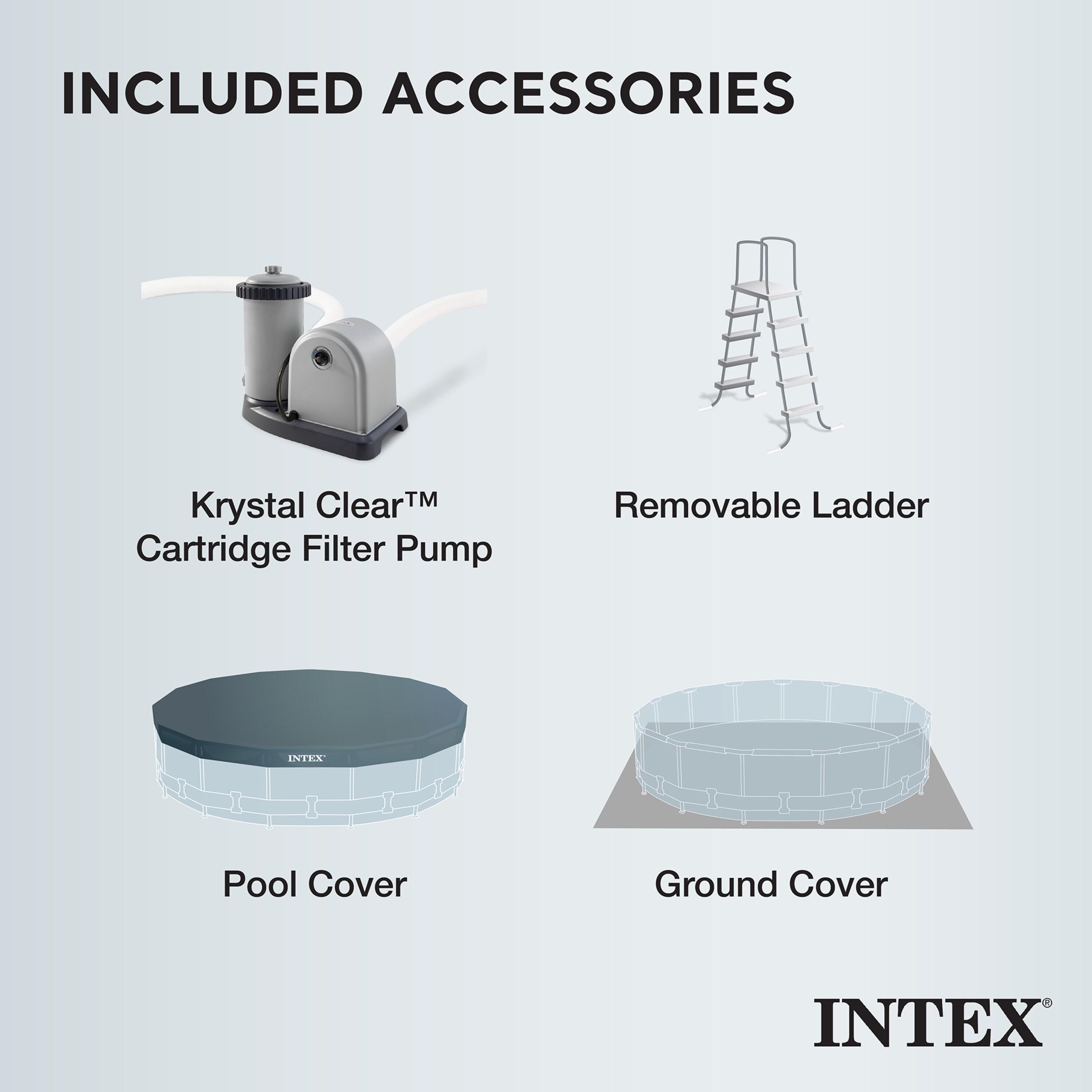 Intex Deluxe Automatic Surface Skimmer Bundled with Maintenance Kit w/ Vacuum & Pole, Swimming Pool Cleaning Tools for Above Ground and InGround Pools