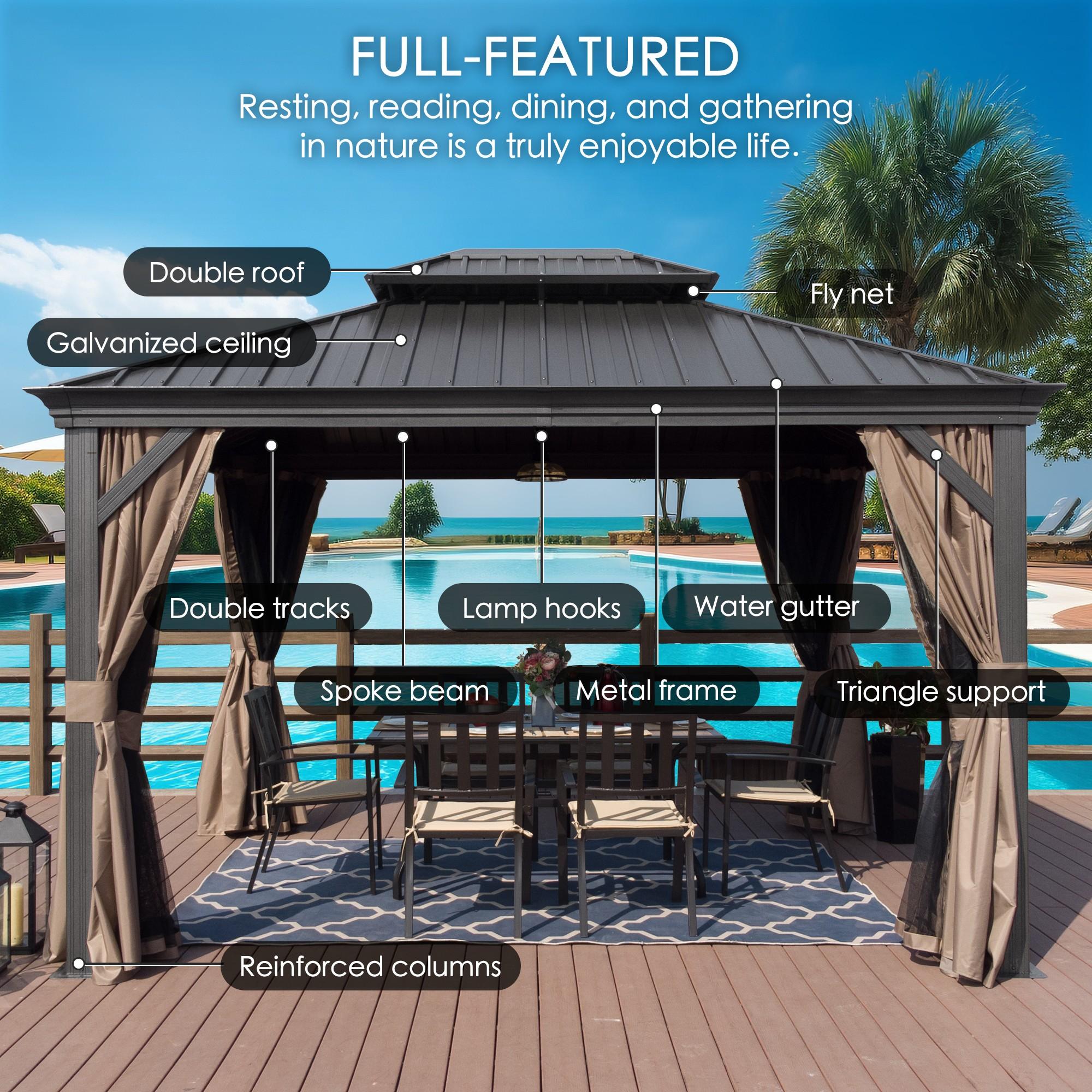 Kozyard 12ft x 12ft Hardtop Gazebo, Anti-weather