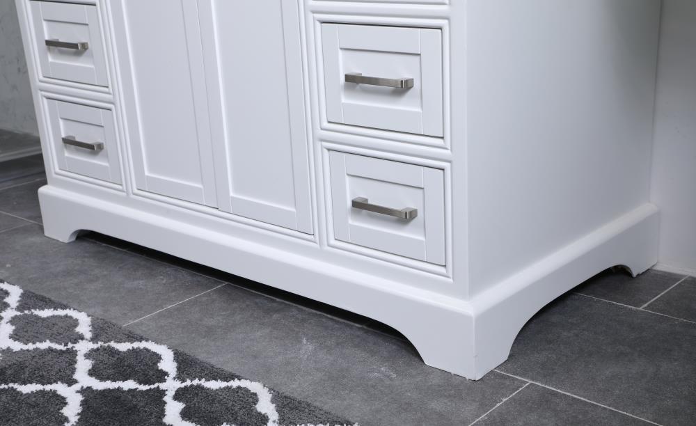 Elegant Decor Americana 42" Single Marble Top Bathroom Vanity in White
