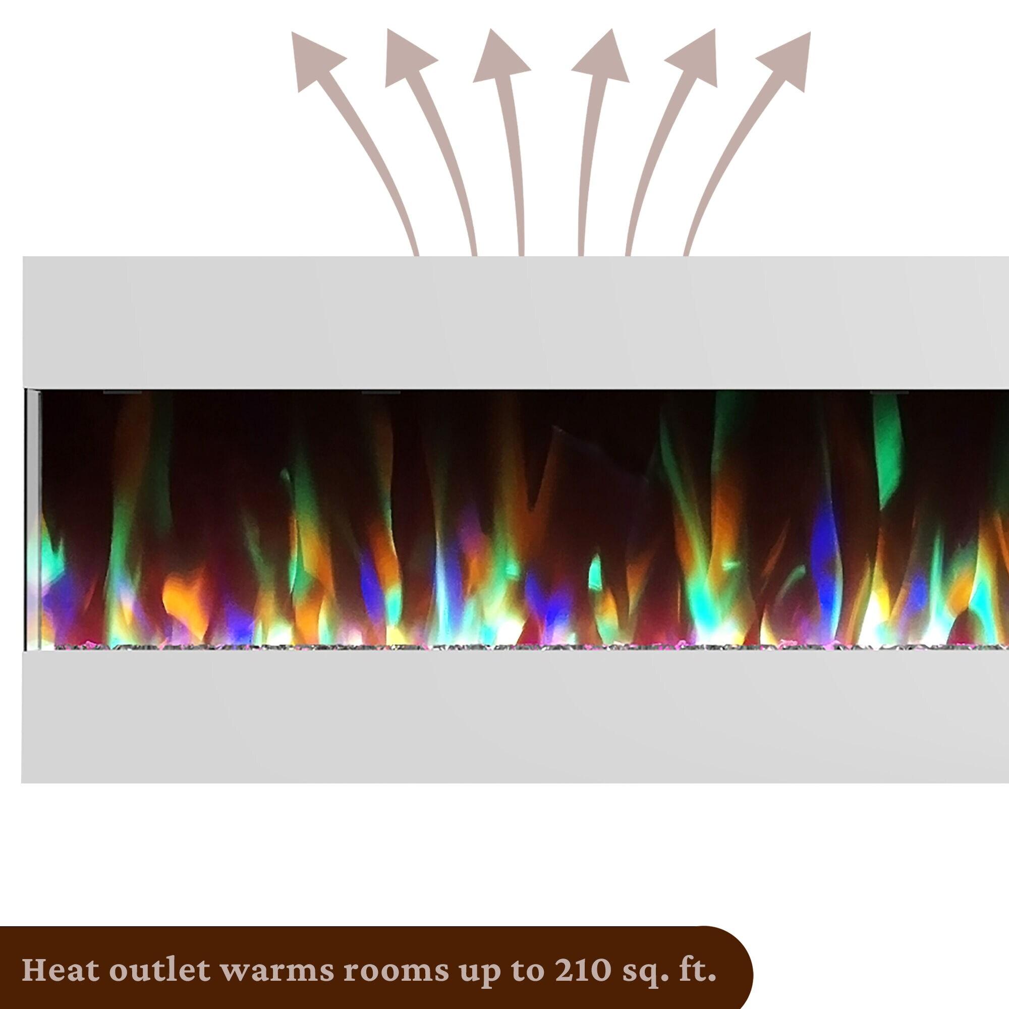 Cambridge Cambridge Recessed Wall Mounted Electric Fireplace with Crystal Rock Display